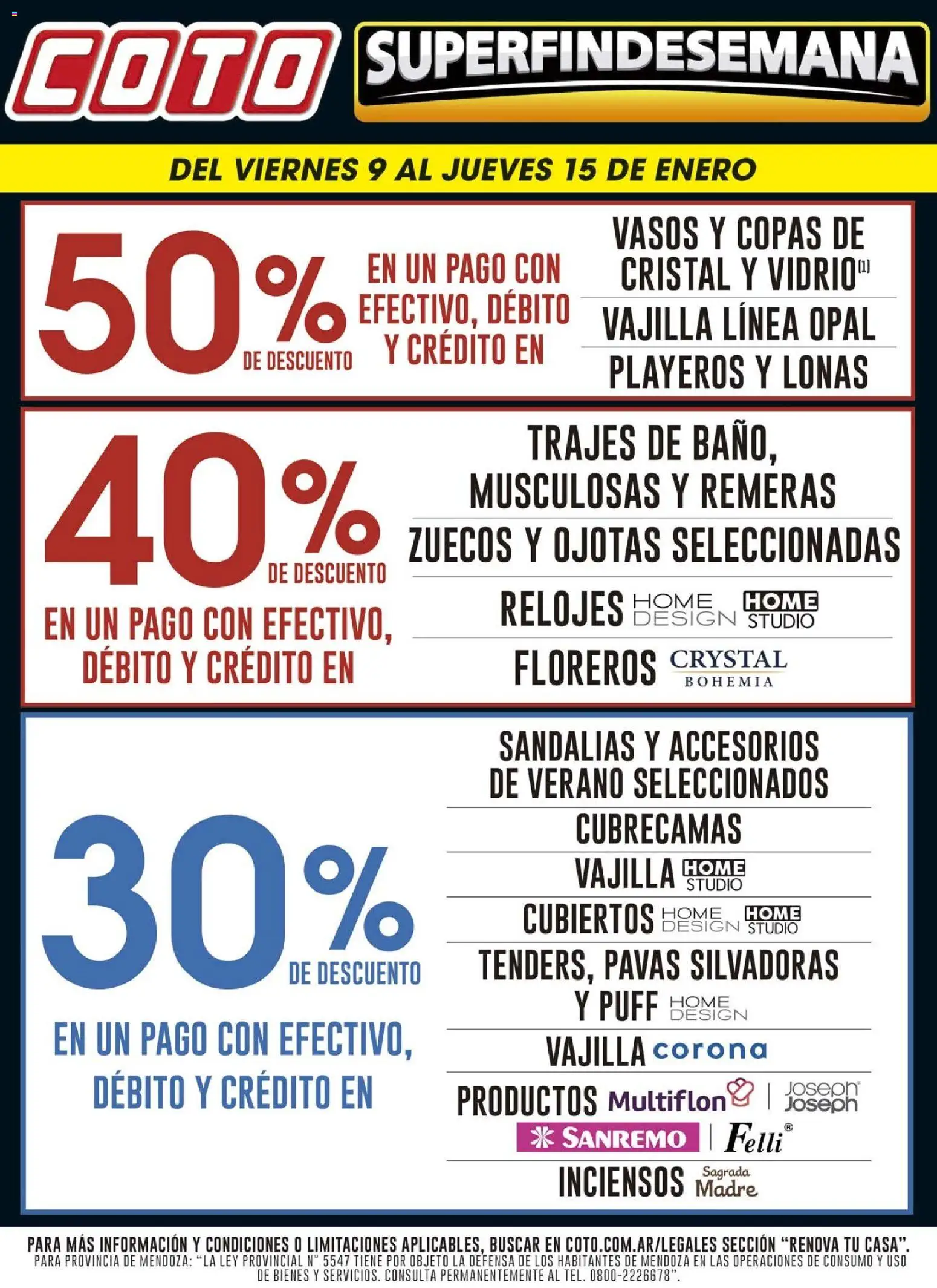 Coto - Renova │ válido desde el 09.01.2026 | Página: 1 | Productos: Zuecos, Ojotas, Sandalias, Vasos