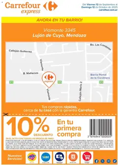Vista previa Carrefour - Viamonte 3345, Luján de Cuyo, Mendoza válido desde el 12.09.2025