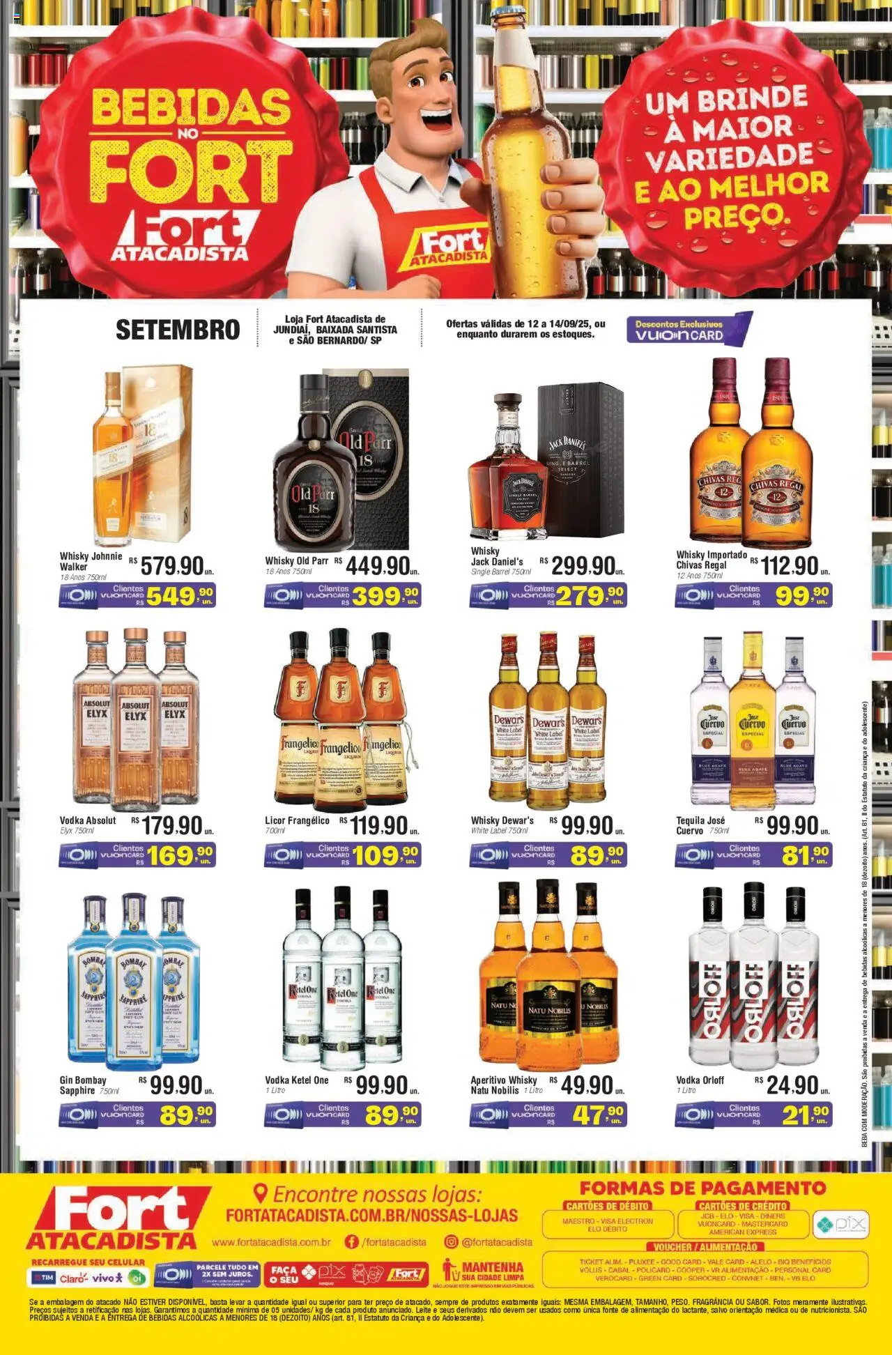 Fort Atacadista Folheto - válido de 12.09.2025 | Página: 1 | Produtos: Whisky, Licor, Gin, Vodka