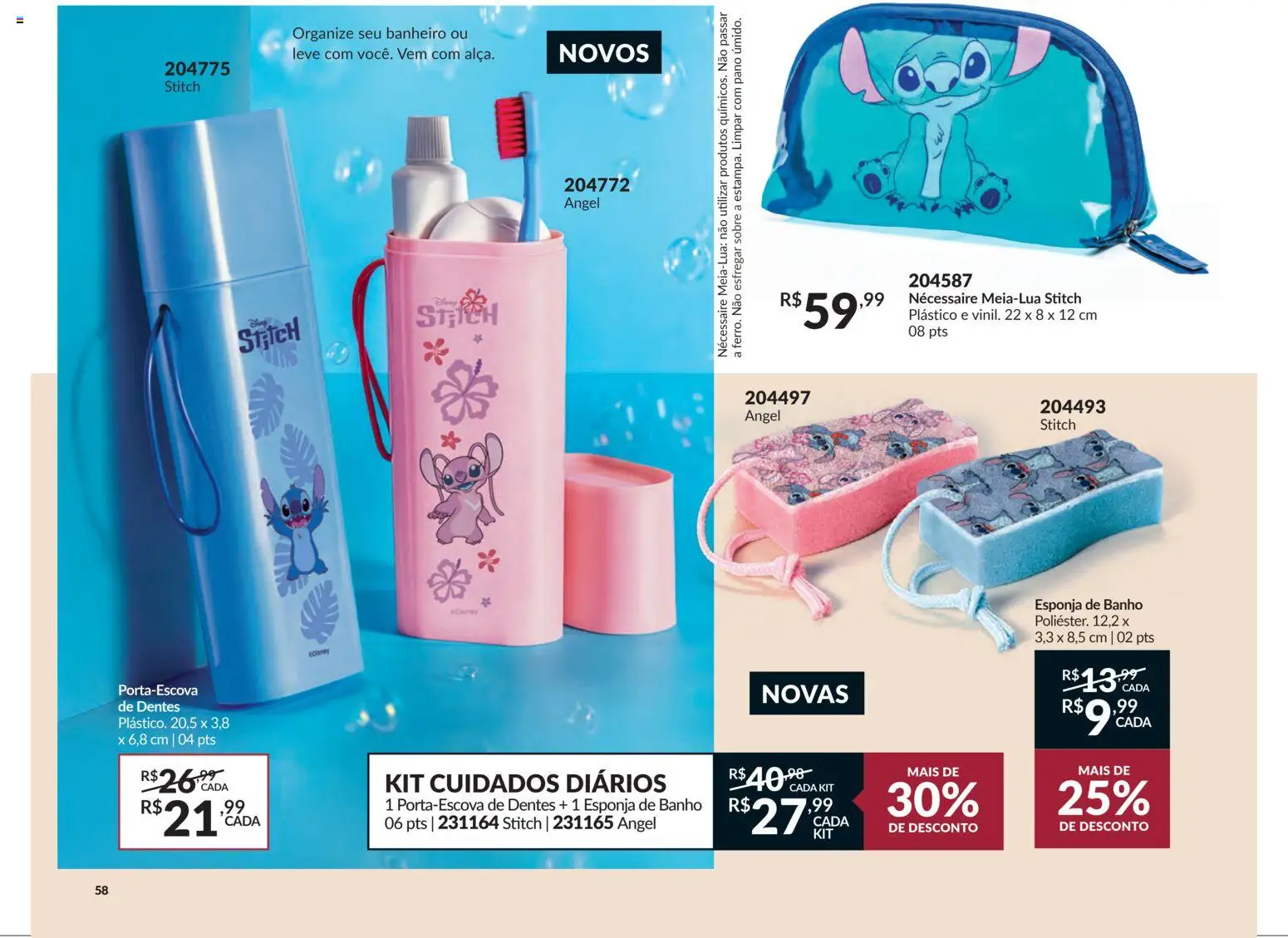 Avon Folheto - válido de 29.10.2025 | Página: 58 | Produtos: Esponja, Necessaire, Esponja de banho
