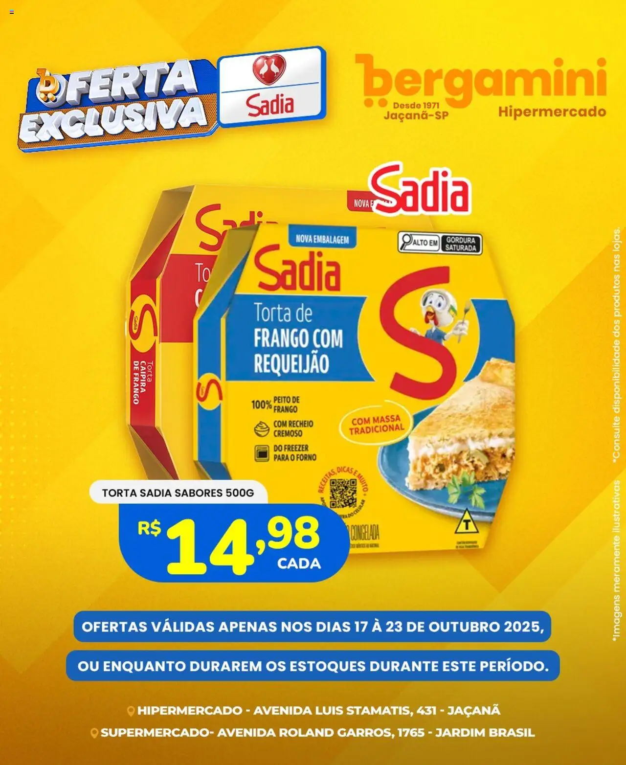 Supermercado Bergamini Folheto - válido de 17.10.2025 | Página: 5 | Produtos: Freezer, Frango, Requeijão, Peito de frango