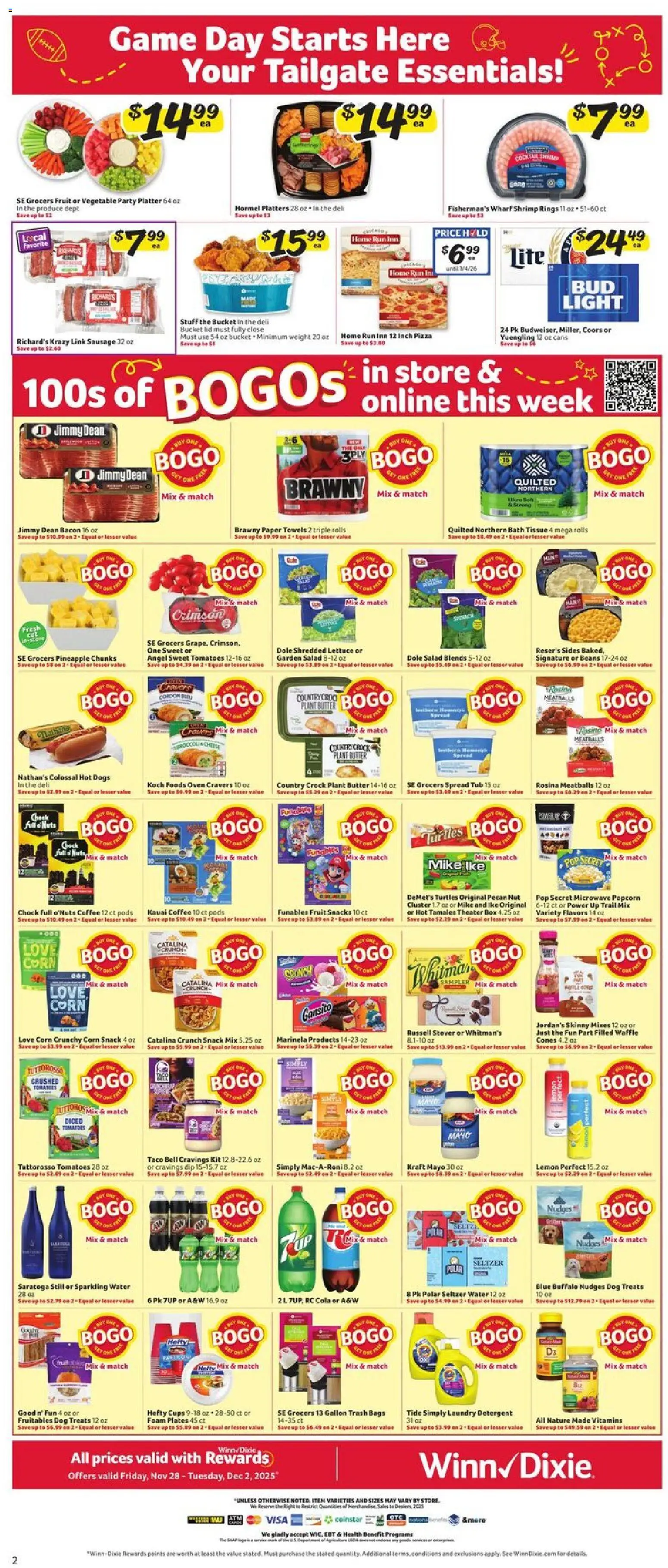 Winn Dixie Weekly Ad - valid from 28.11.2025 | Page: 2 | Products: Butter, Microwave, Water, Oven