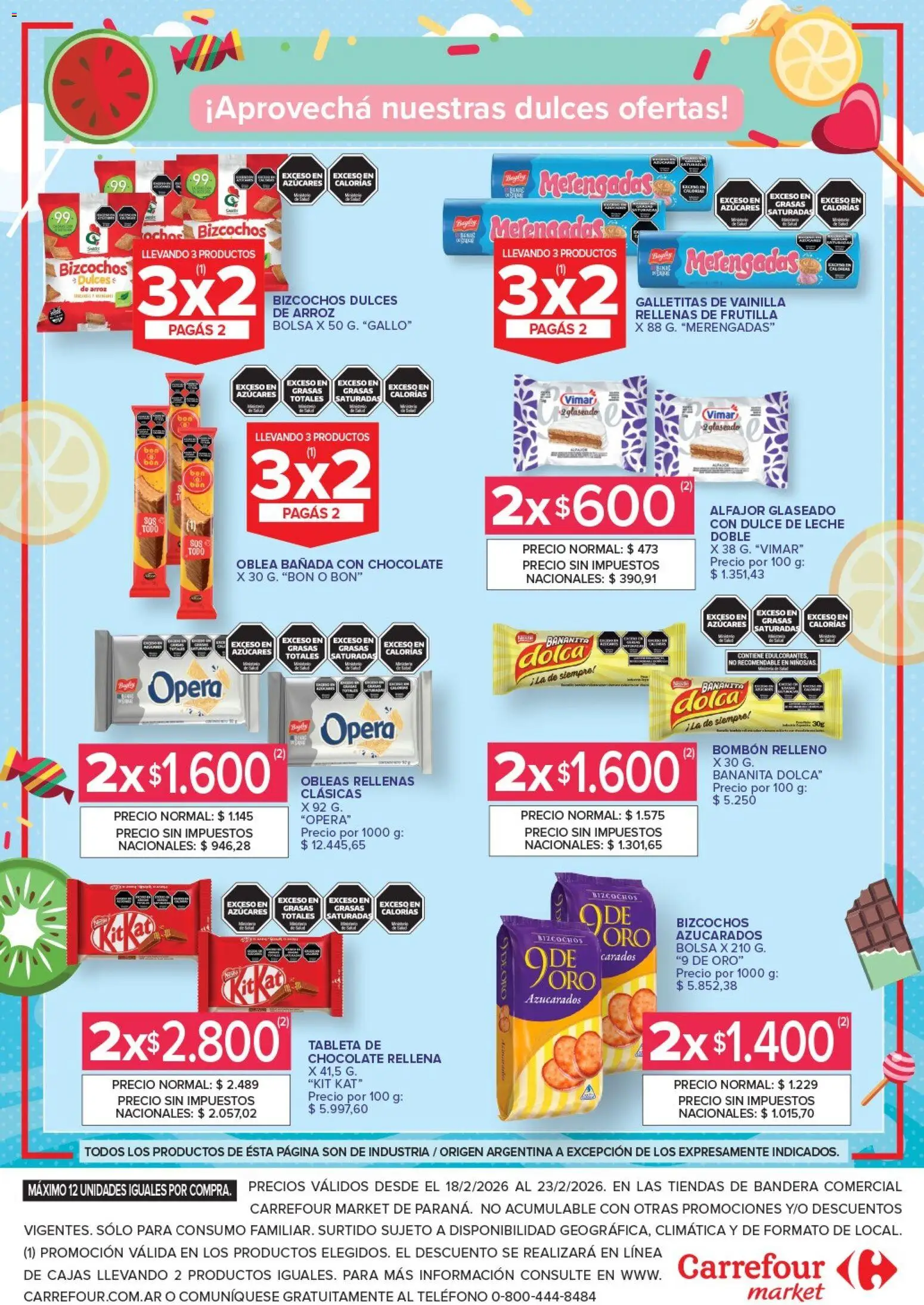 Carrefour Market - Disfrutá el verano │ válido desde el 18.02.2026 | Página: 4 | Productos: Galletitas, Leche, Chocolate, Bizcochos