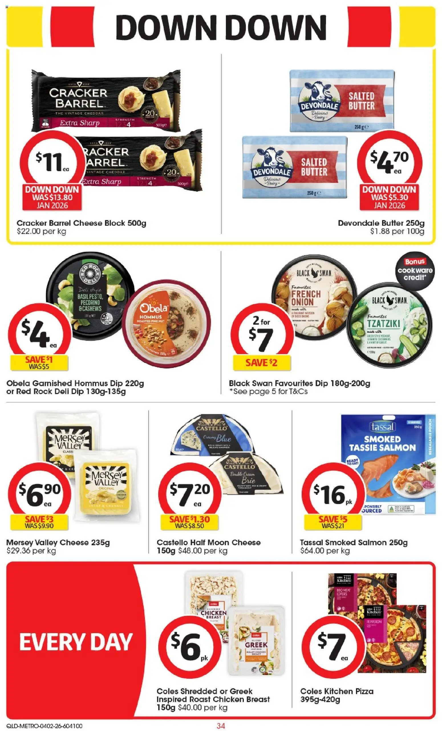 Coles catalogue - valid from 04.02.2026 | Page: 35 | Products: Butter, Pizza, Cream, Salmon