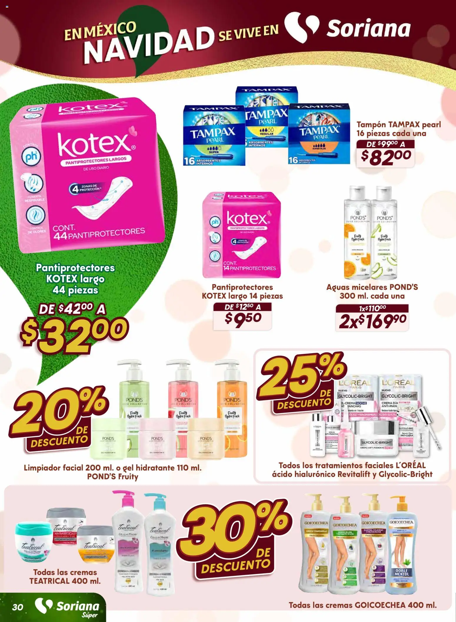 Nuevas ofertas de Soriana válidas en toda la República Mexicana desde el 18.11.2025. ¡Encuentra las mejores ofertas en Soriana - Preciazazaso Súper: Camp, Chia, Oax, Q. Roo, Tab, Yuc! | Página: 30 | Productos: Crema, Limpiador, Limpiador facial
