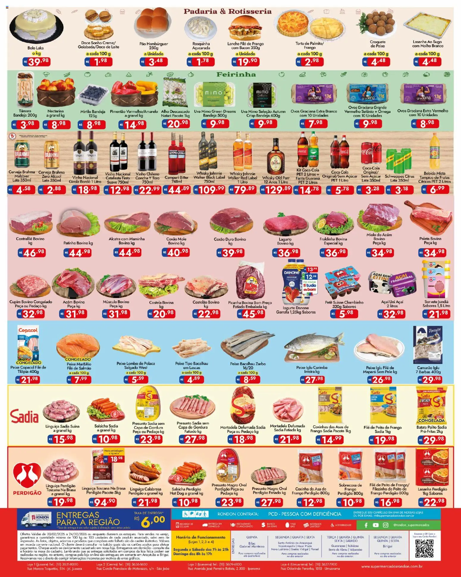 Supermercados Rondon Folheto - válido de 20.02.2026 | Página: 2 | Produtos: Mirtilo, Pimentão, Frango, Rosquinha