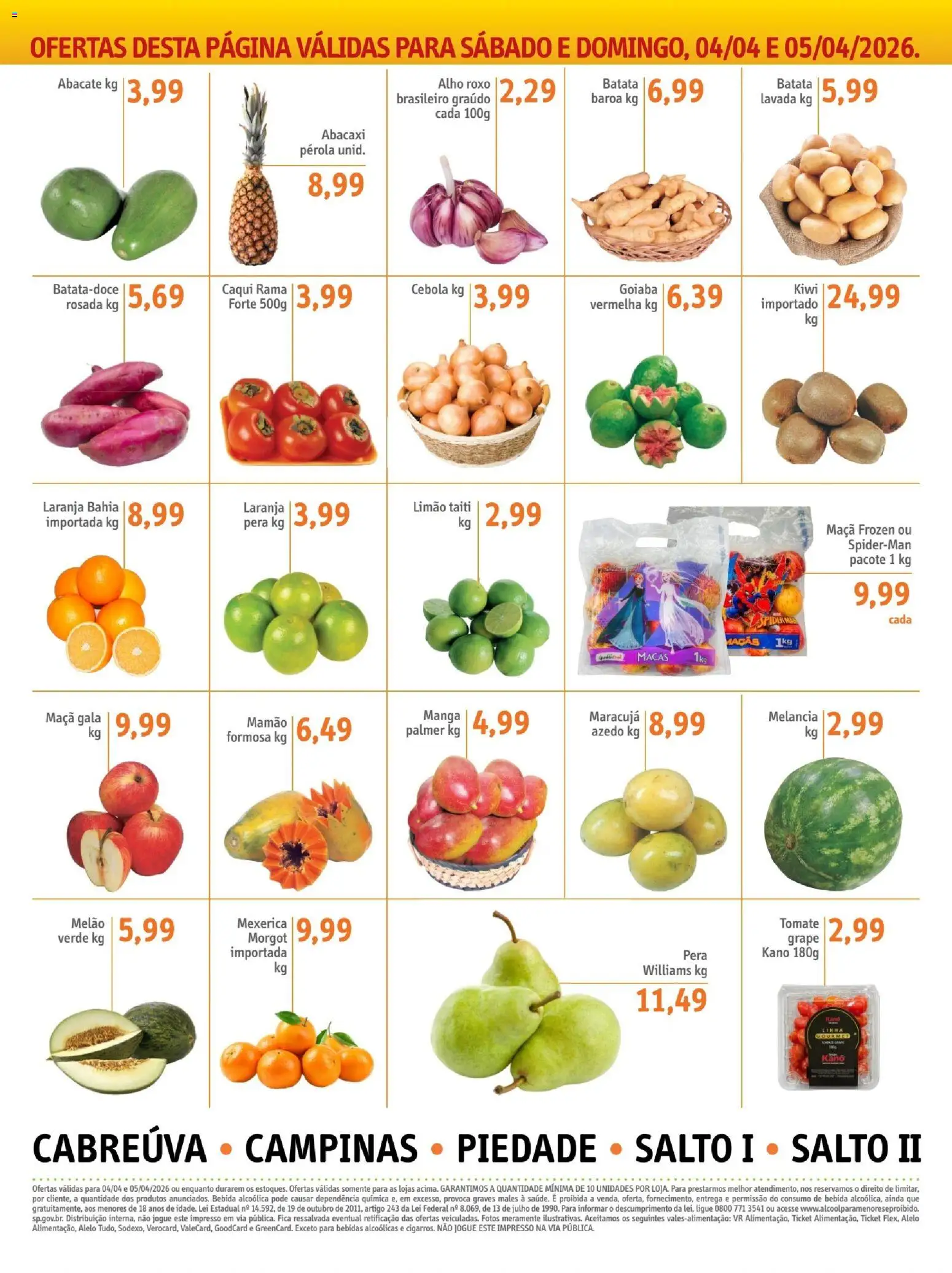 Sonda Folheto - válido de 03.04.2026 | Página: 7 | Produtos: Melancia, Alho, Abacaxi, Mamão
