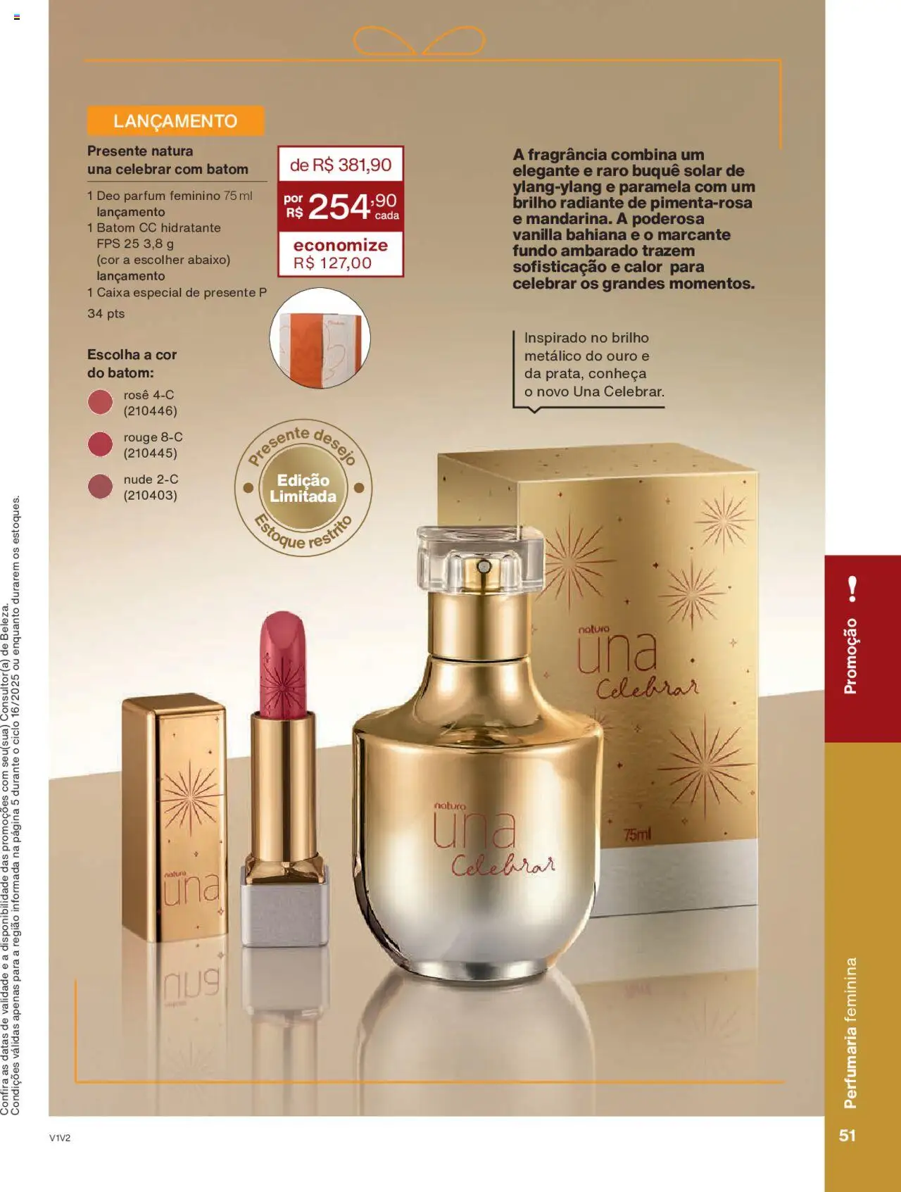 Natura Folheto - válido de 01.10.2025 | Página: 51 | Produtos: Fragrância, Batom, Caixa