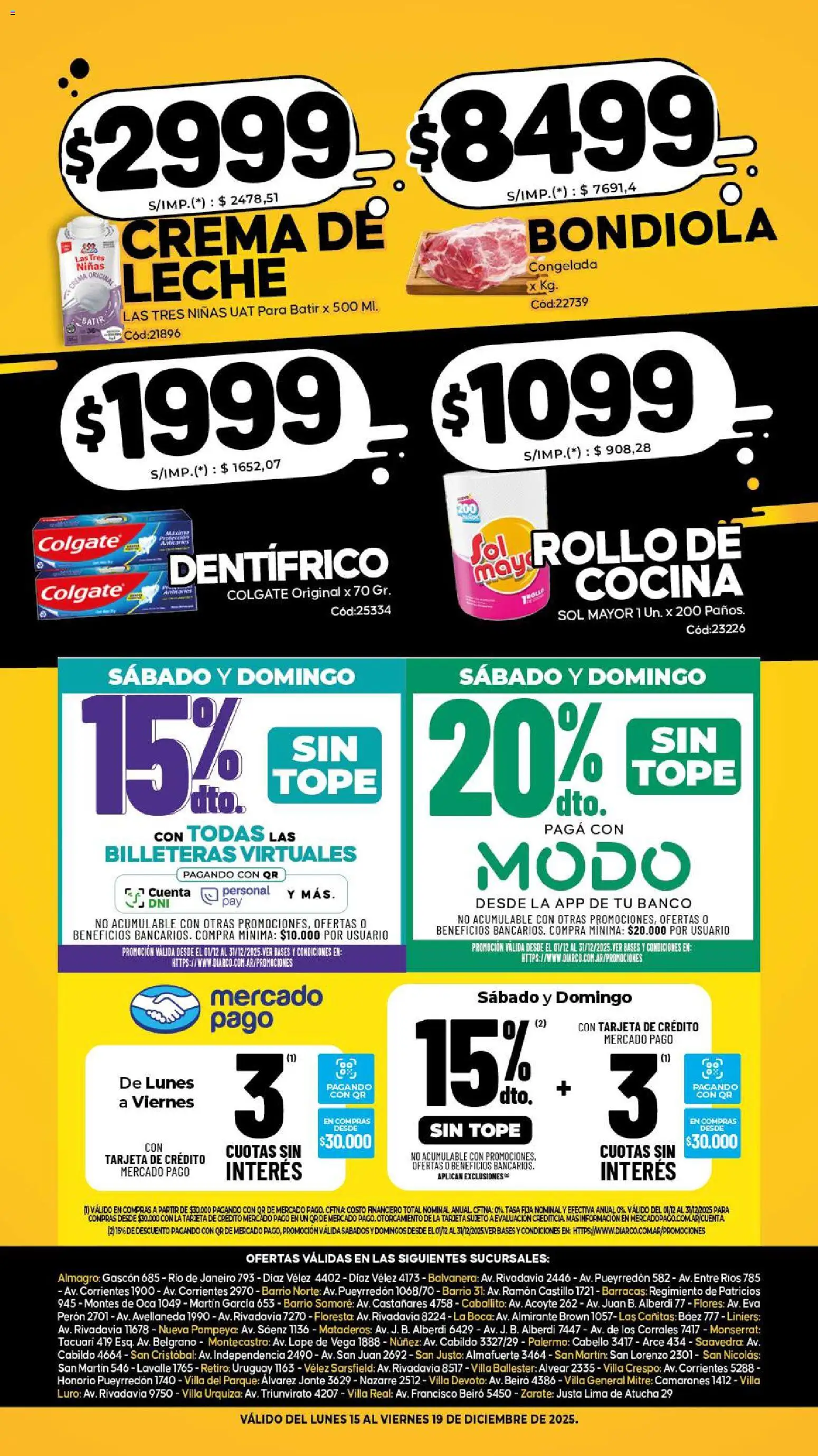 Diarco - Especial Locura De Precios │ válido desde el 15.12.2025 | Página: 2 | Productos: Cocina, Lima, General, Leche