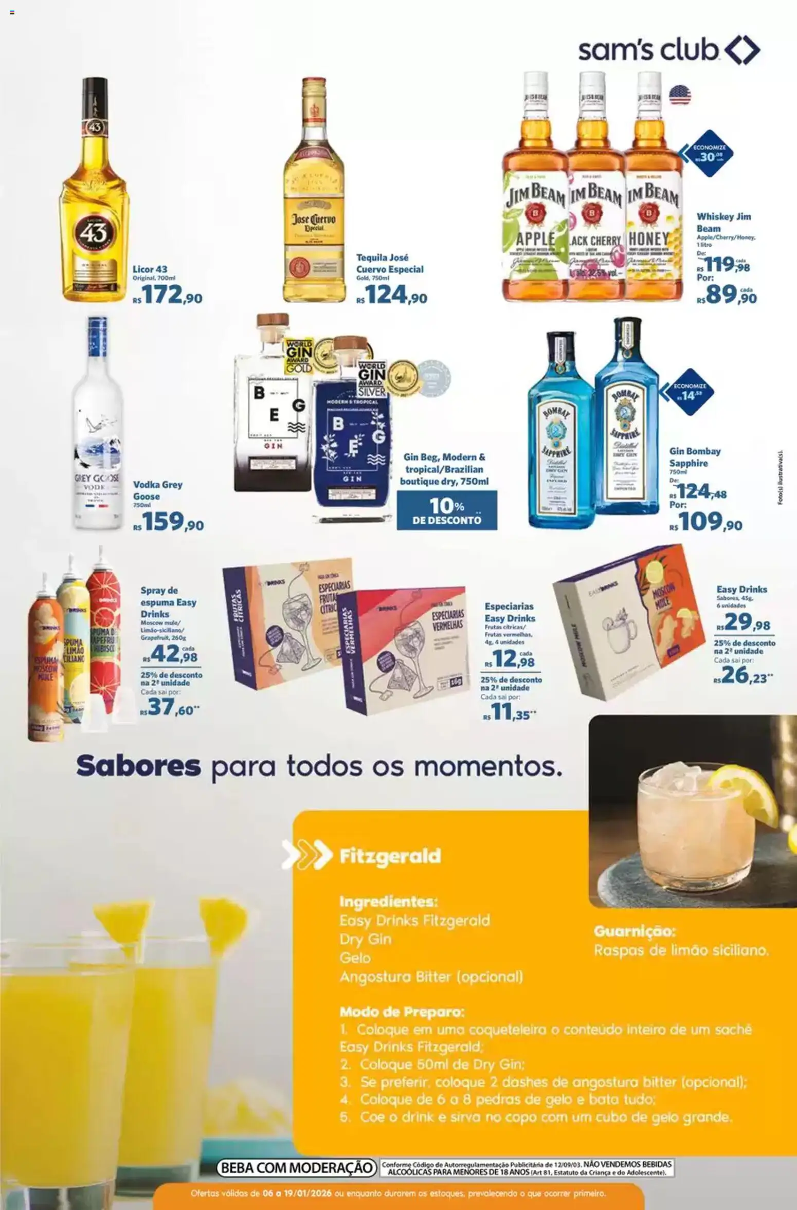 Sam's Club Folheto - válido de 06.01.2026 | Página: 6 | Produtos: Licor, Tequila, Gin, Vodka