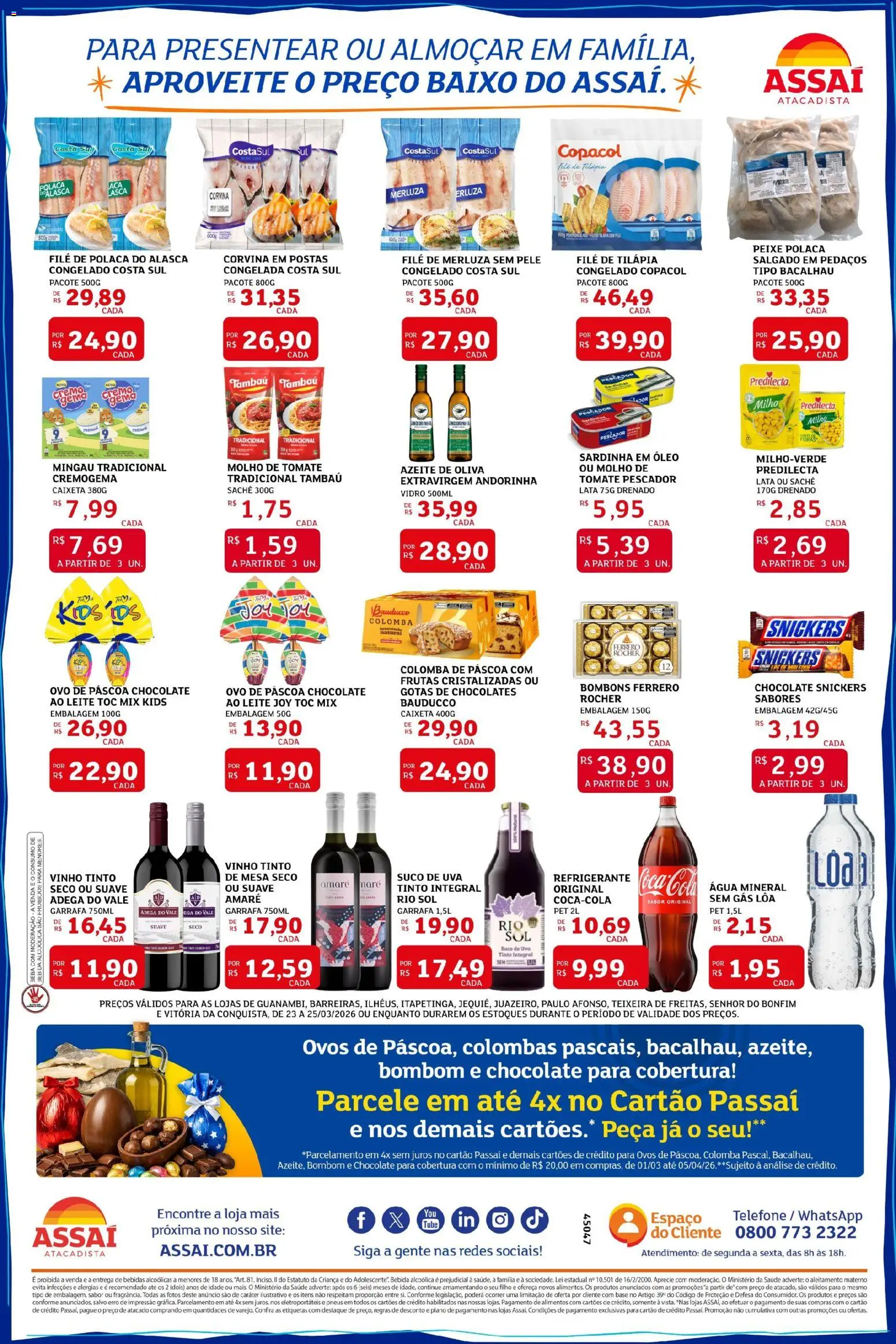 Assaí Atacadista Folheto - válido de 23.03.2026 | Página: 3 | Produtos: Vinho, Pneus, Refrigerante, File de polaca