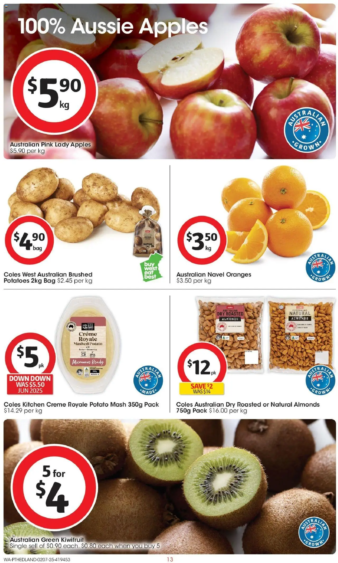 Coles catalogue - valid from 02.07.2025 | Page: 13 | Products: Almonds, Apples, Bag, Microwave