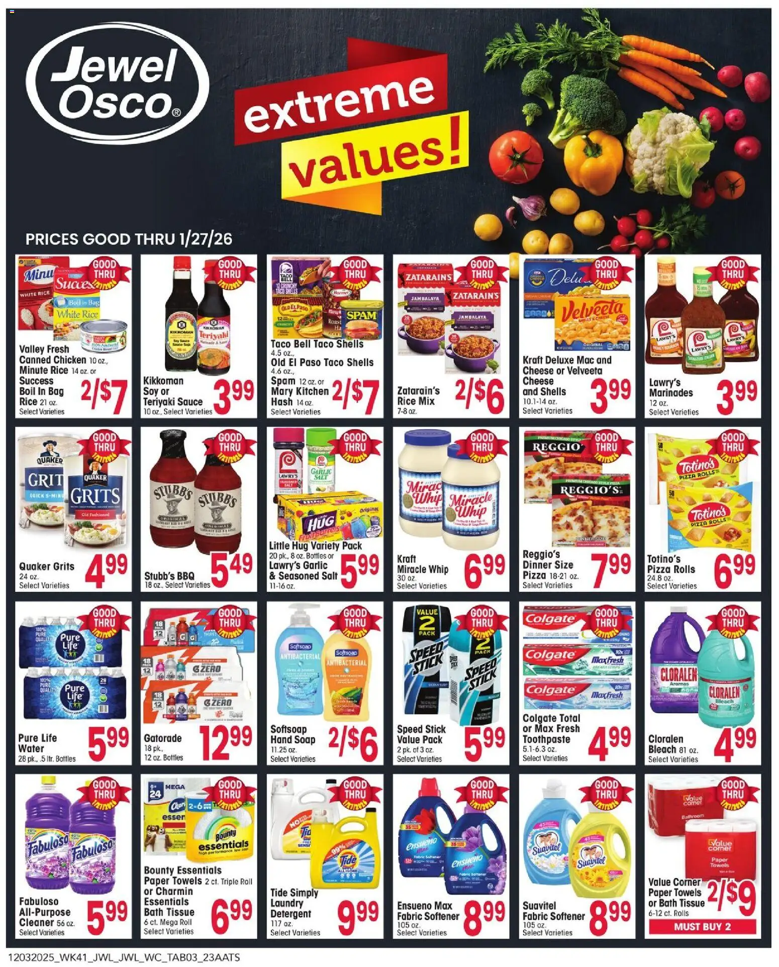 Jewel Osco Specialty Publication - valid from 03.12.2025 | Page: 3 | Products: Pizza, Toothpaste, Detergent, Sauce