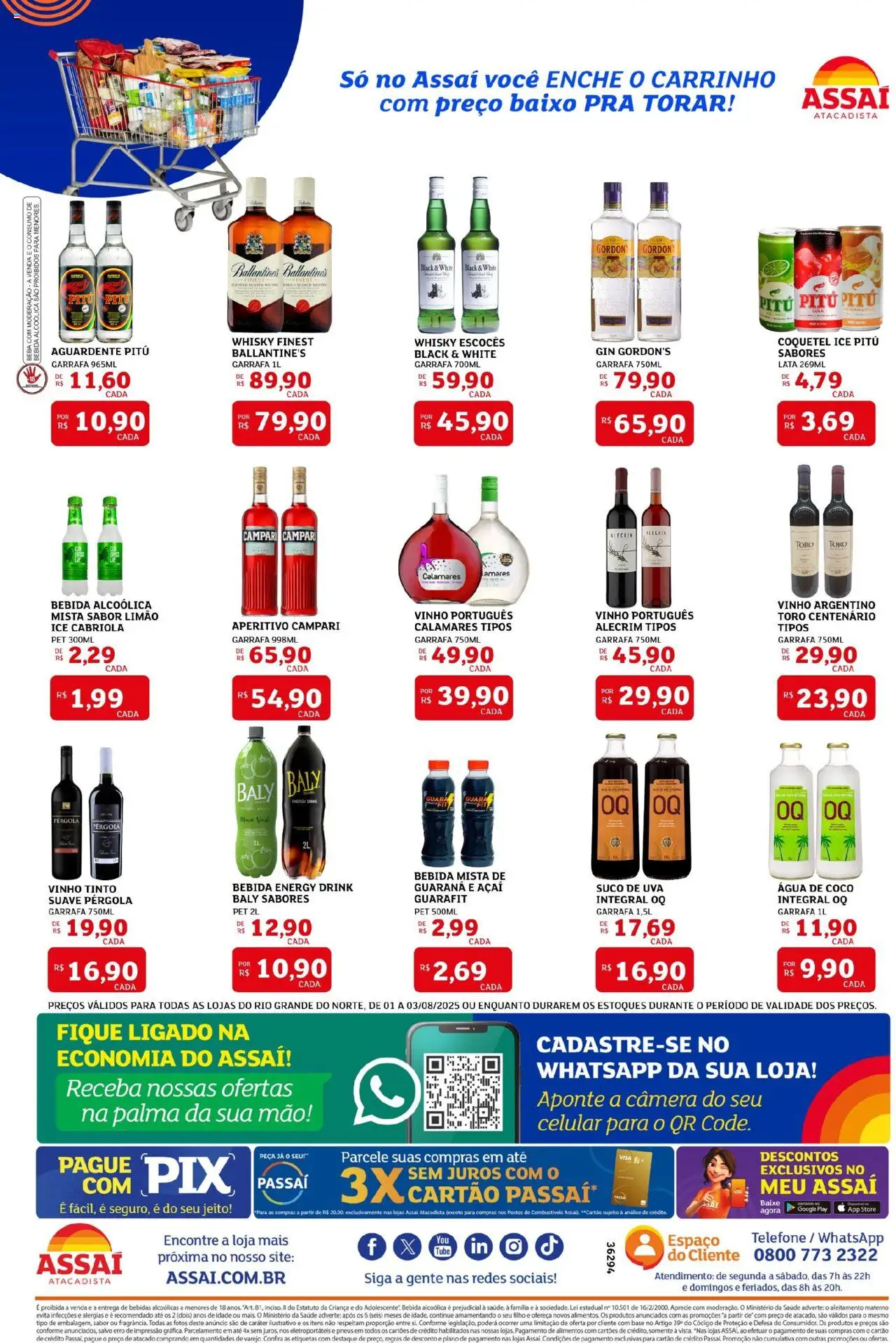 Assaí Atacadista Folheto - válido de 01.08.2025 | Página: 2 | Produtos: Vinho, Pneus, Base, Telefone