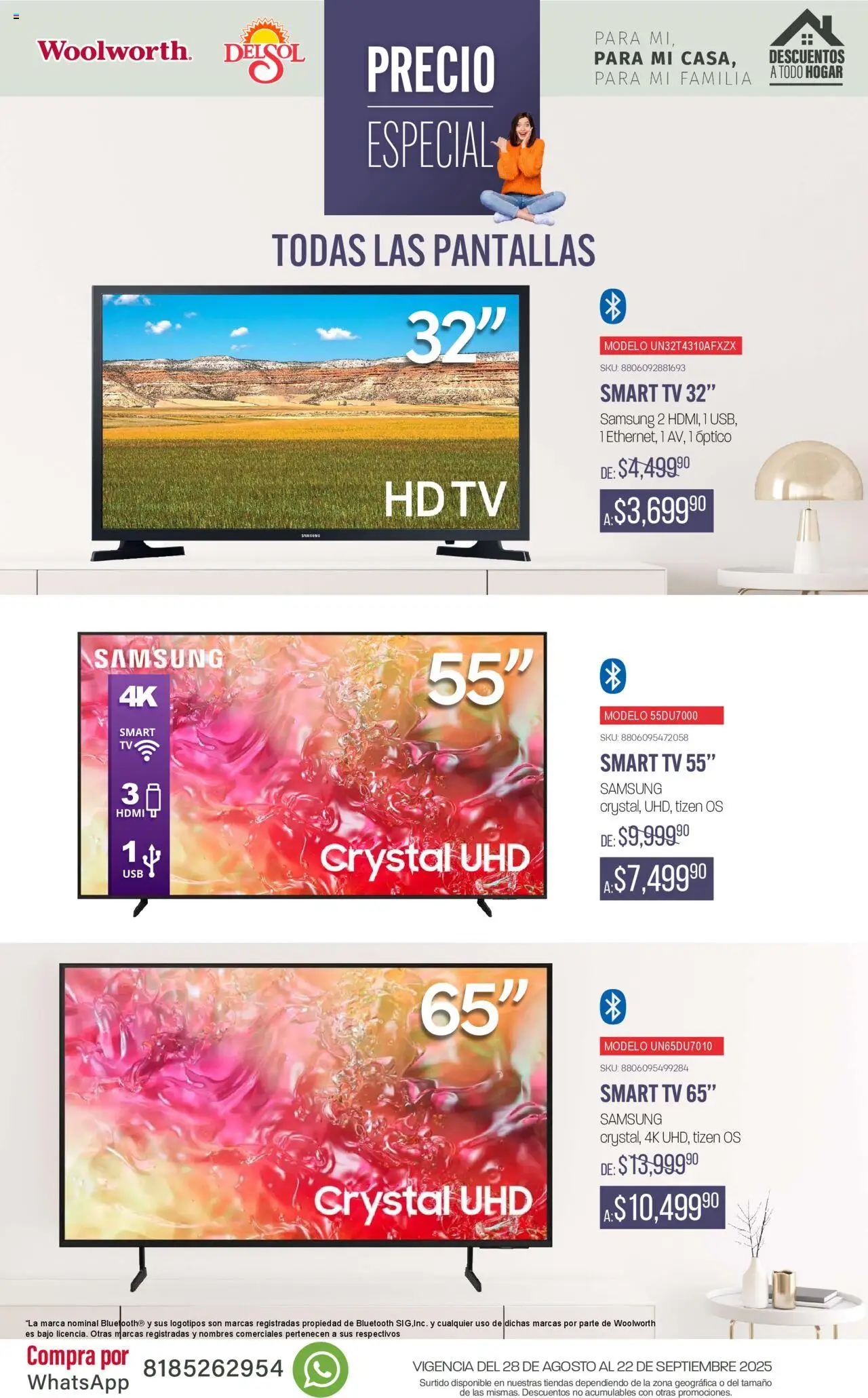 Nuevas ofertas de Del Sol y Woolworth válidas en toda la República Mexicana desde el 28.08.2025. ¡Encuentra las mejores ofertas en Del Sol y Woolworth - Catálogo - Para mi casa! | Página: 34 | Productos: Usb, Pantallas