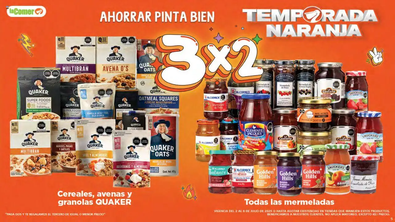 Nuevas ofertas de La Comer válidas en toda la República Mexicana desde el 02.07.2025. ¡Encuentra las mejores ofertas en La Comer folleto! | Página: 5 | Productos: Almendras, Azúcar, Arándanos, Mermelada