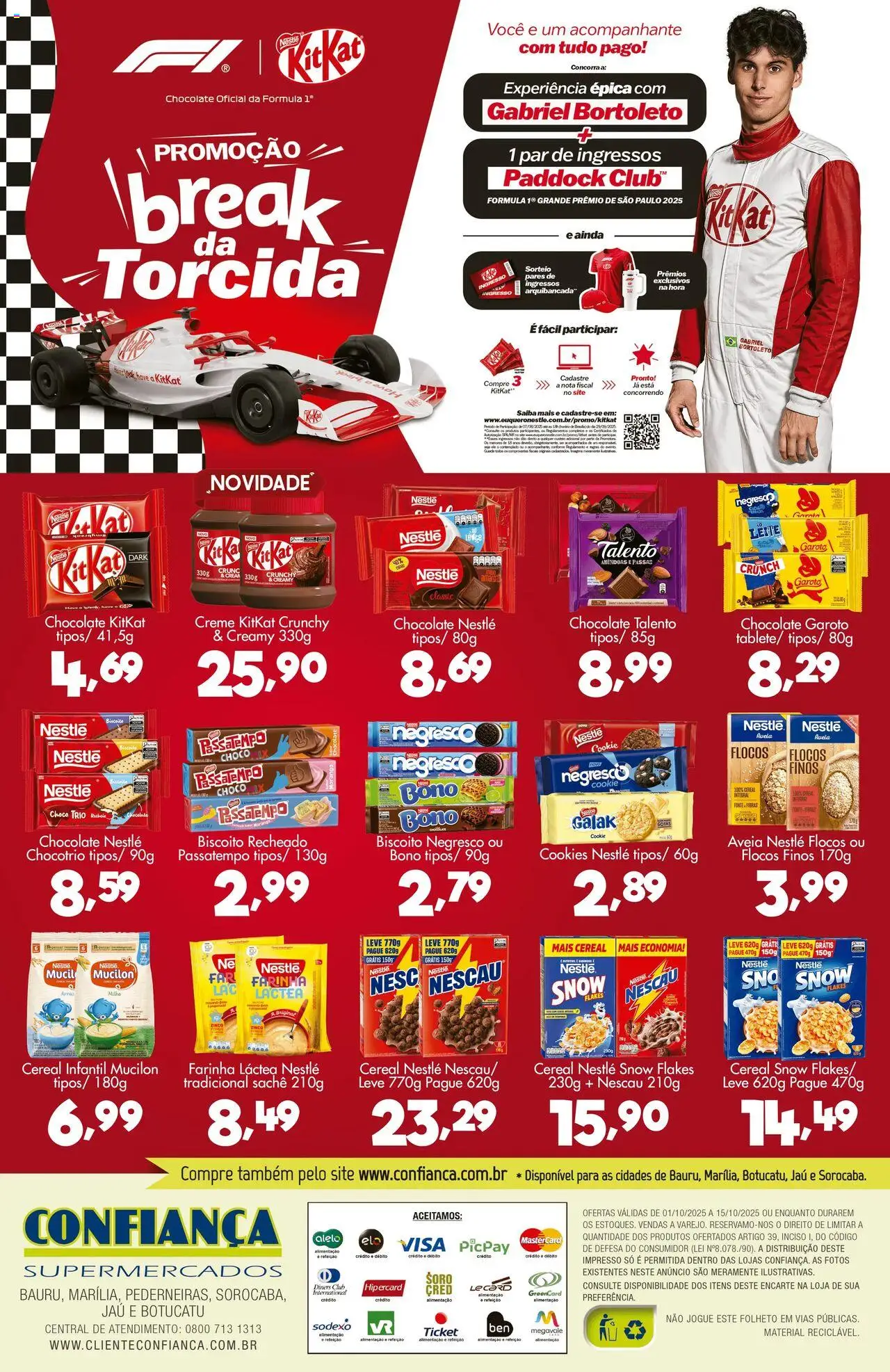 Confiança Folheto - válido de 01.10.2025 | Página: 2 | Produtos: Nescau, Farinha láctea, Arroz, Biscoito recheado