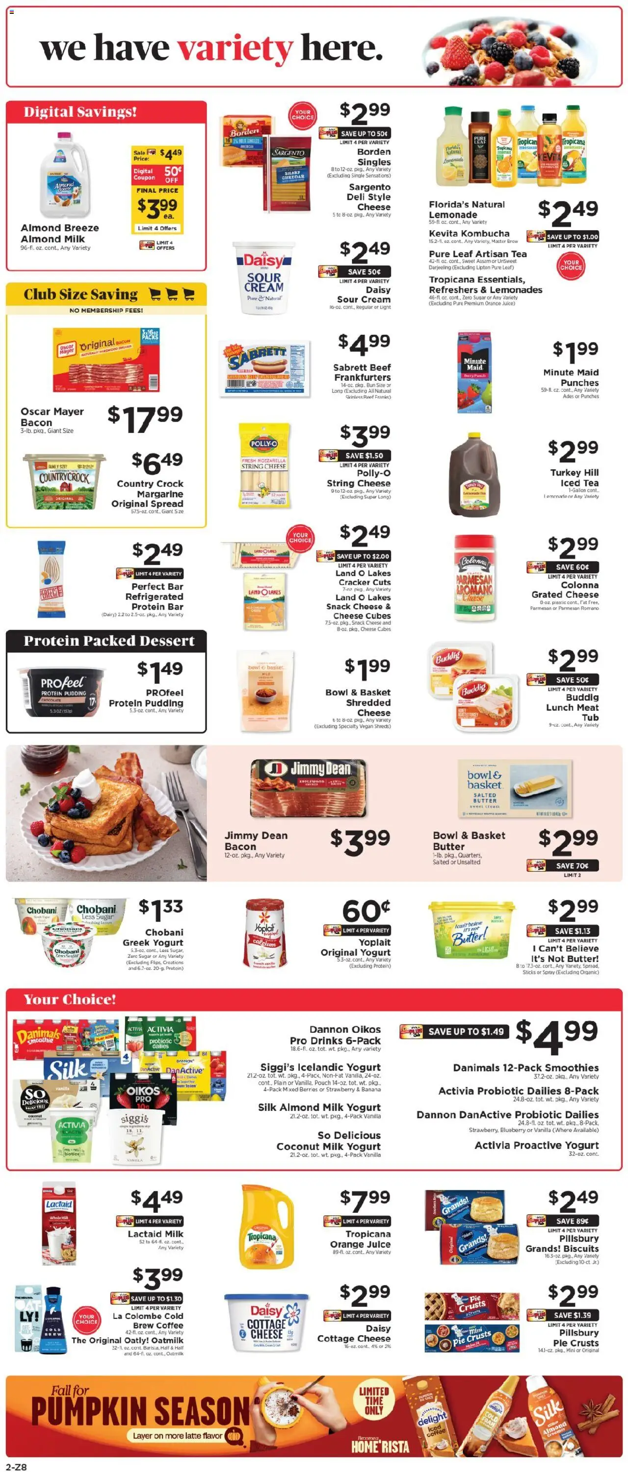 ShopRite Weekly Ad  - valid from 10.10.2025 | Page: 2 | Products: Milk, Yogurt, Cream, Lemon