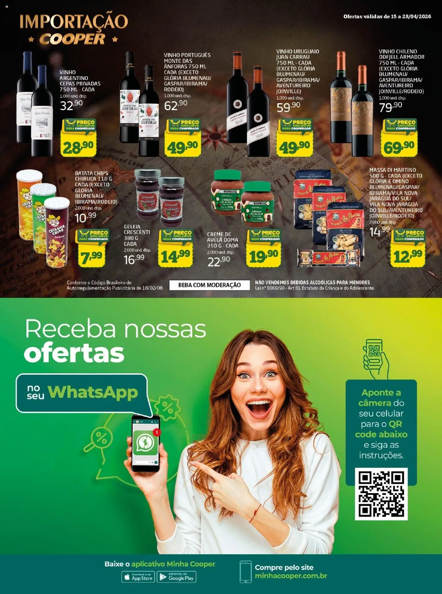 Cooper Folheto - válido de 15.04.2026 | Página: 12 | Produtos: Celular, Vinho, Creme, Creme de avelã