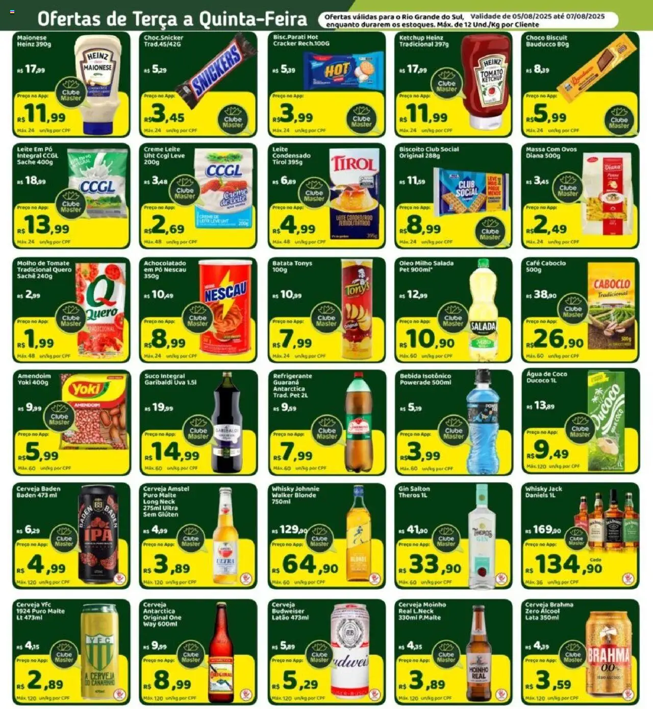 Master Folheto - válido de 05.08.2025 | Página: 3 | Produtos: Guaraná, Whisky, Achocolatado, Refrigerante