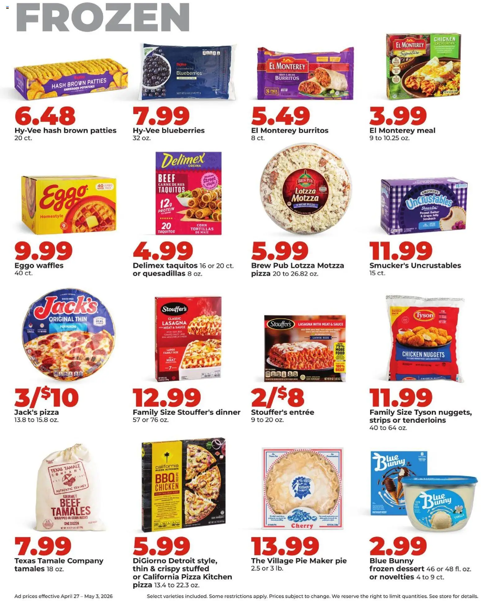 HyVee Weekly Ad - valid from 27.04.2026 | Page: 27 | Products: Butter, Potatoes, Sauce, Blueberries