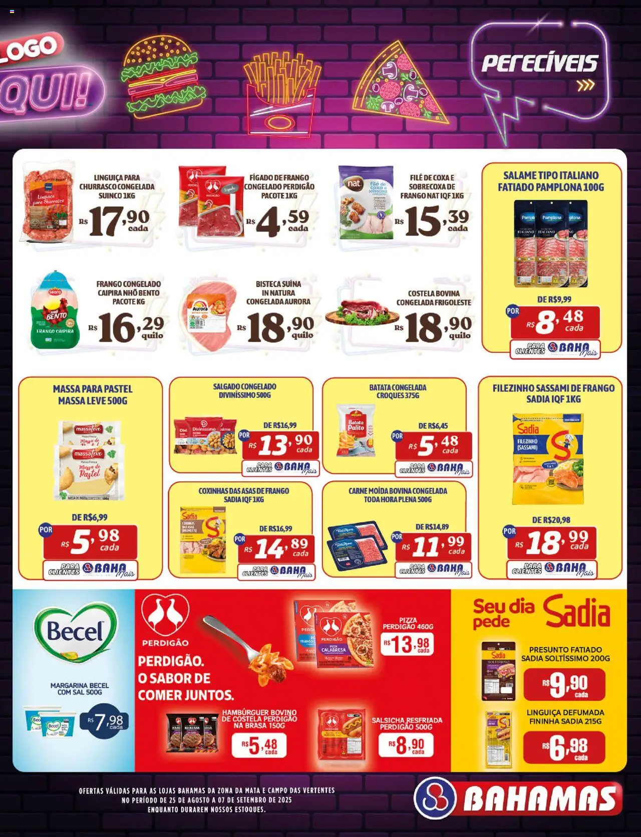Bahamas Supermercados Folheto - válido de 25.08.2025 | Página: 7 | Produtos: Presunto, Carne, Frango, Margarina