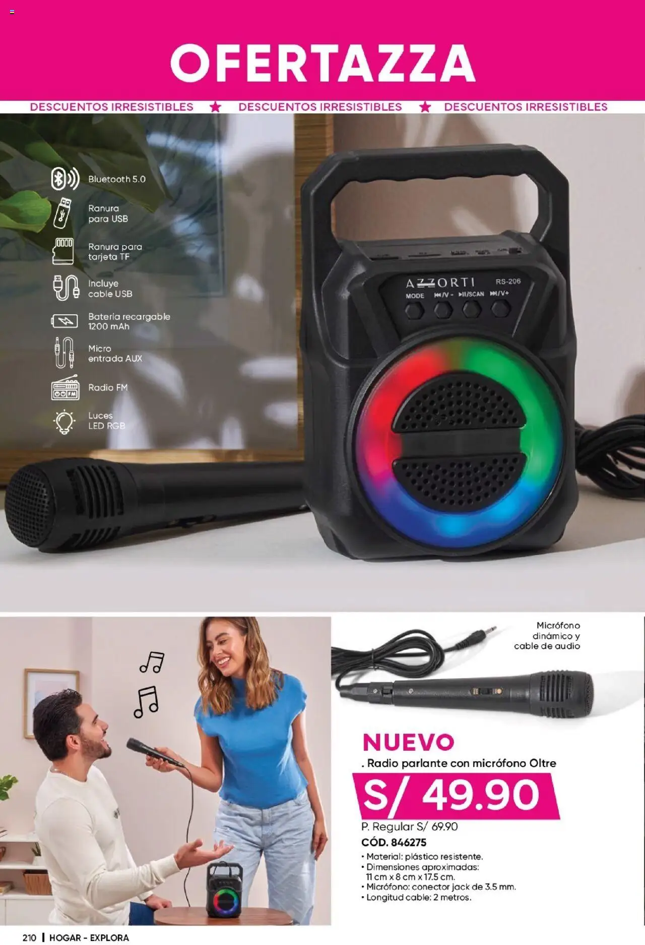 Catálogo Azzorti válido desde 17.06.2025 | Página: 212 | Productos: Radio, Micrófono, Parlante, USB