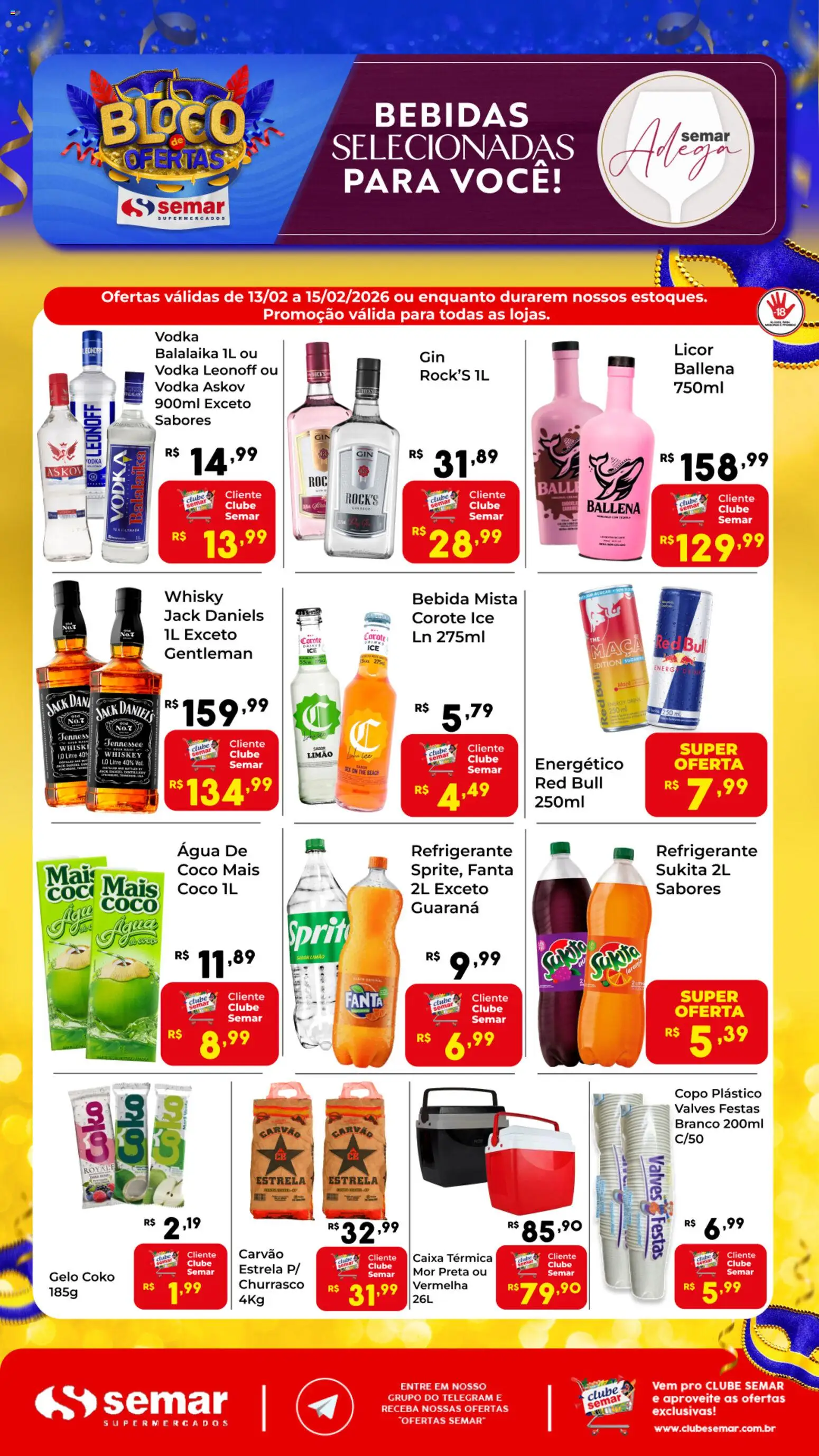 Semar Supermercado Folheto - válido de 13.02.2026 | Página: 2 | Produtos: Fanta, Whisky, Licor, Corote Ice