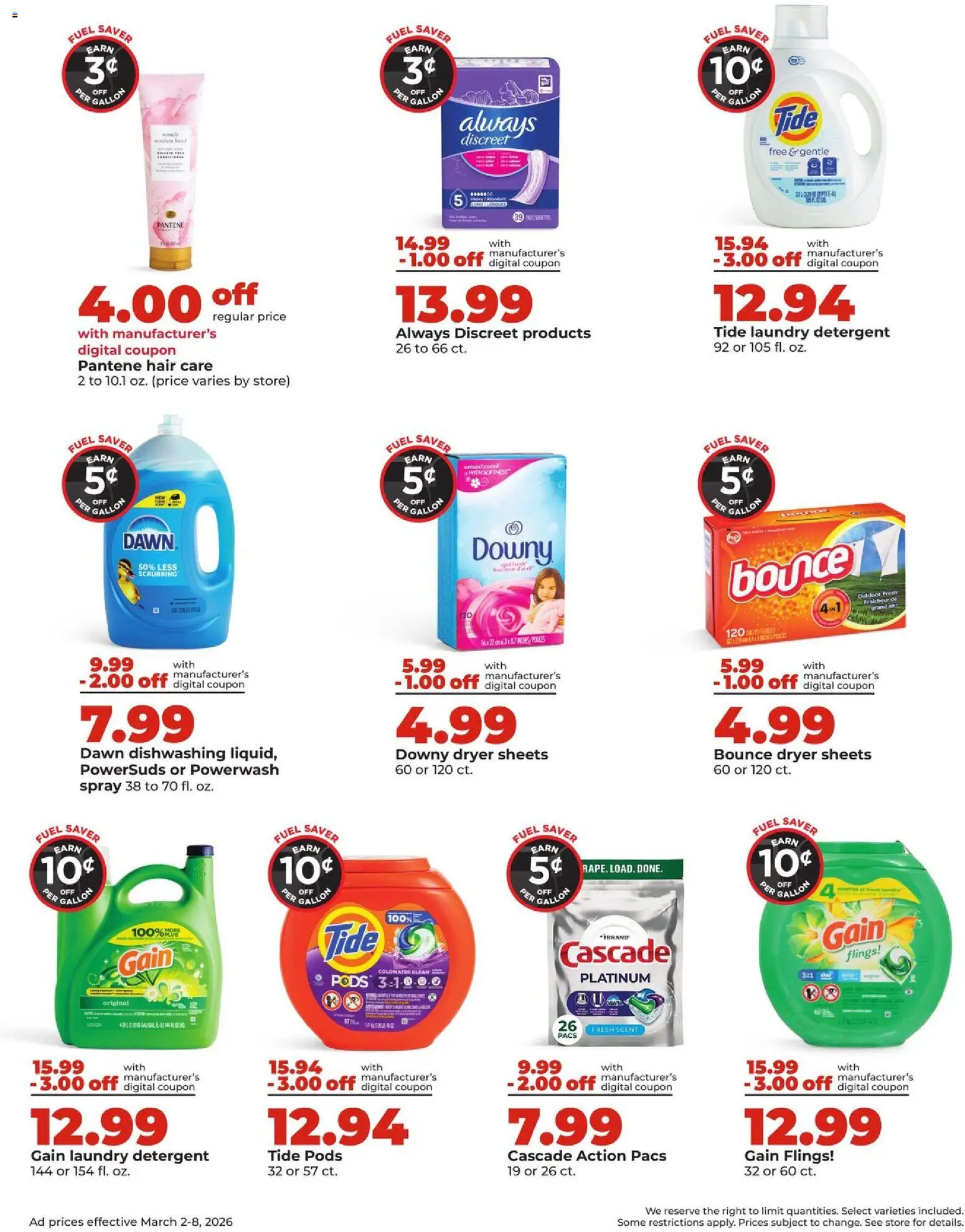 HyVee Weekly Ad - valid from 02.03.2026 | Page: 8 | Products: Detergent, Dryer