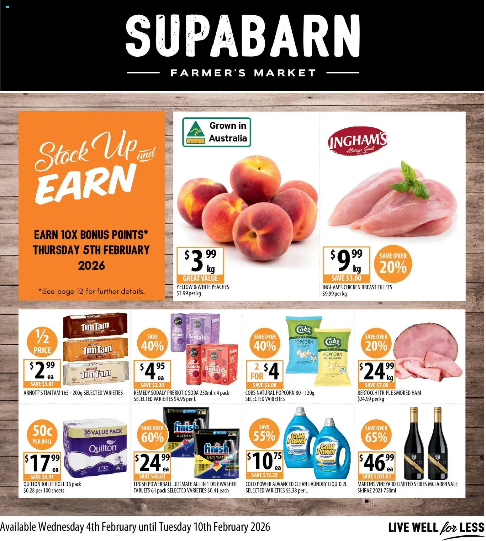 Supabarn catalogue - valid from 04.02.2026 | Page: 1 | Products: Toilet, Ham, Popcorn, Tablets