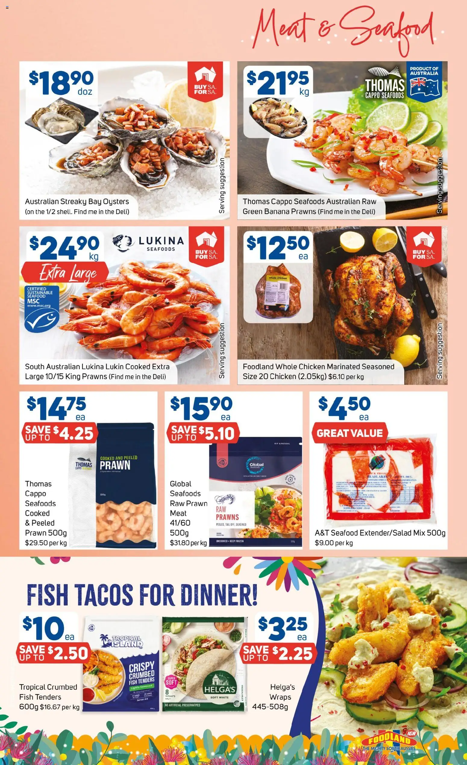 Foodland catalogue - valid from 03.12.2025 | Page: 7 | Products: Meat, Oysters, Prawns, Sustainable