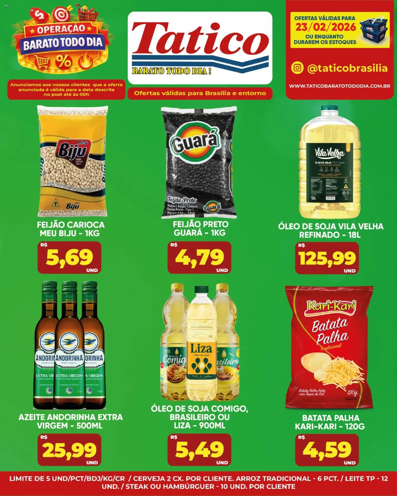 Tatico Folheto - válido de 23.02.2026 | Página: 3 | Produtos: Feijão, Óleo, Cerveja, Azeite