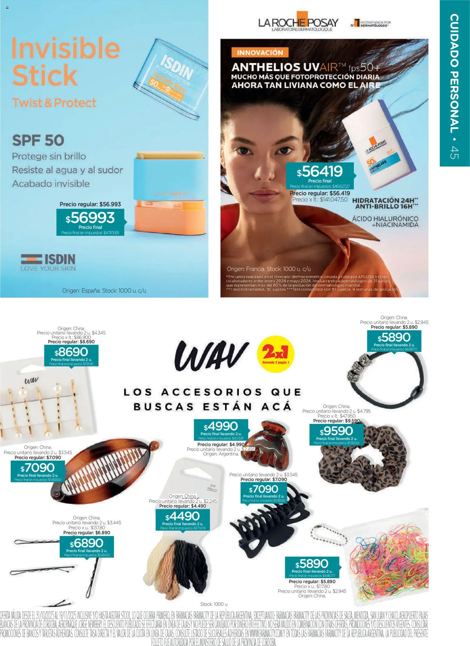 Farmacity catálogo │ válido desde el 30.10.2025 | Página: 45 | Productos: Brillo, Agua