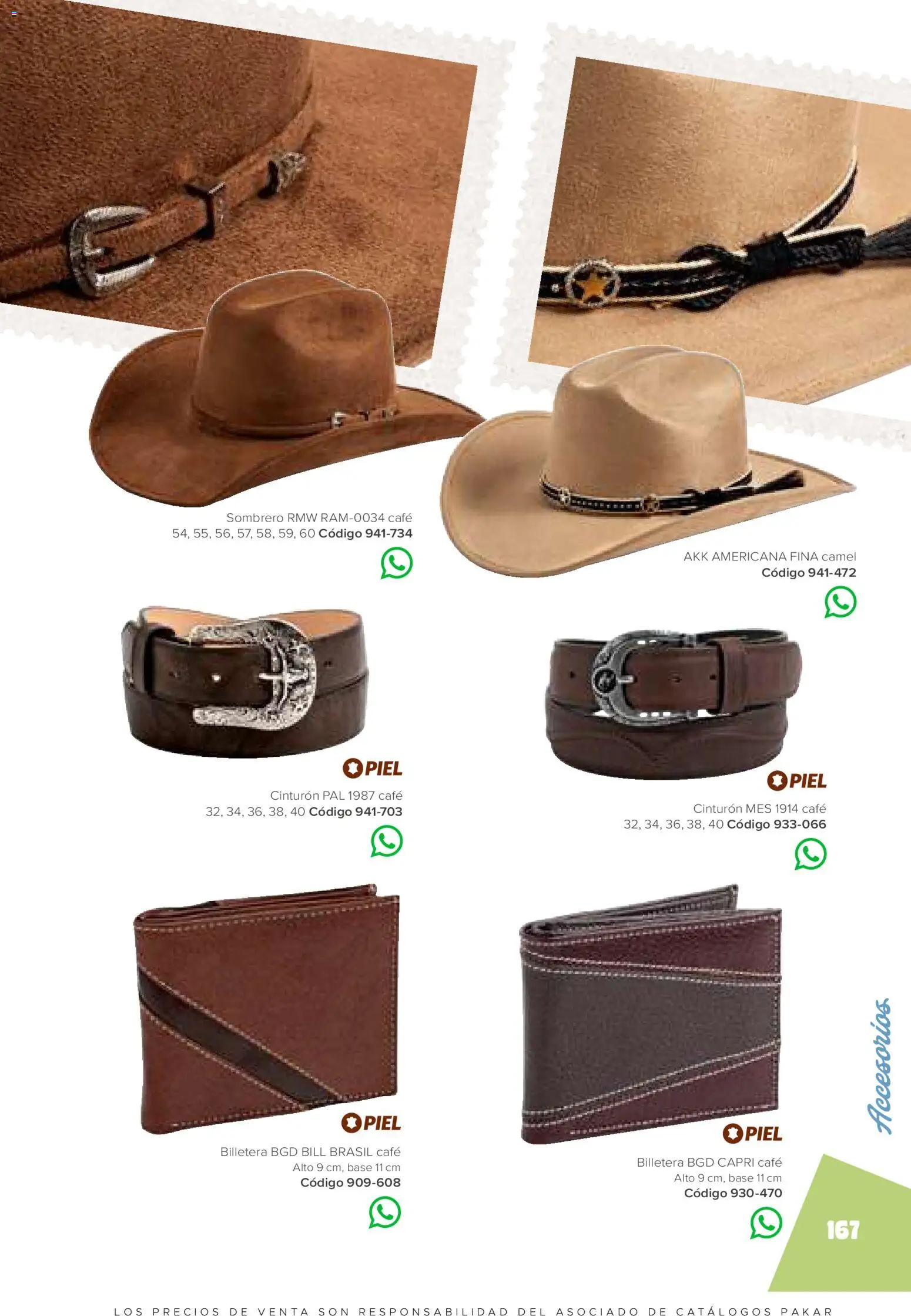 Nuevas ofertas de SC Pakar válidas en toda la República Mexicana desde el 30.01.2026. ¡Encuentra las mejores ofertas en SC Pakar catálogo Ropa! | Página: 167 | Productos: Billetera, Sombrero, Cinturón, Café