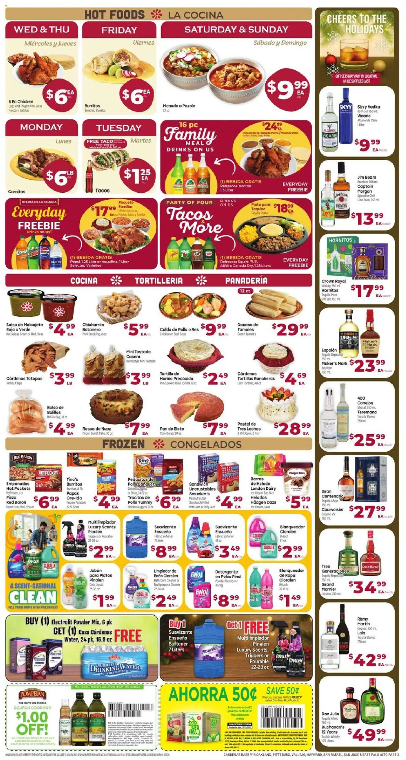 Cardenas Weekly Ad - valid from 10.12.2025 | Page: 3 | Products: Powder, Oil, Bourbon, Water
