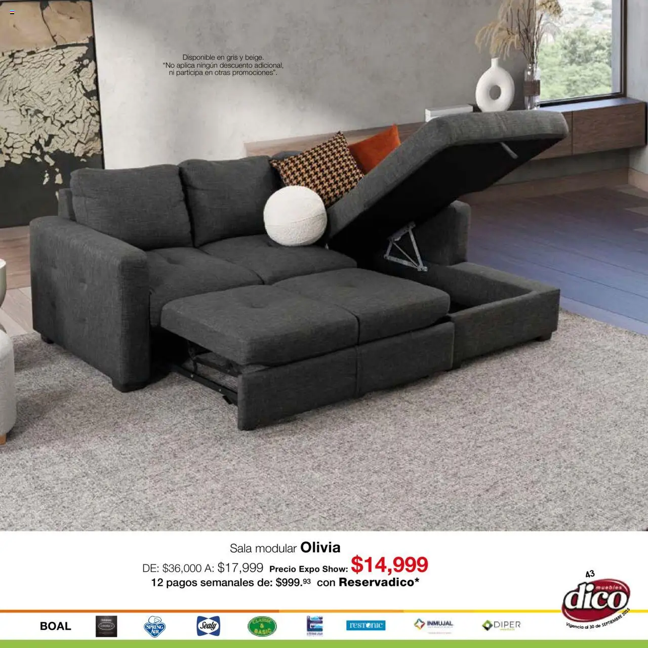 Nuevas ofertas de Muebles Dico válidas en toda la República Mexicana desde el 01.09.2025. ¡Encuentra las mejores ofertas en Muebles Dico - Catálogo Expo Show Puebla Septiembre! | Página: 43 | Productos: Modular