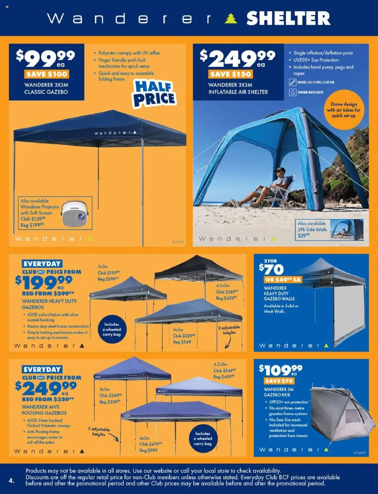 BCF catalogue - valid from 16.09.2025 | Page: 4 | Products: Gazebo, Water, Projector, Screen