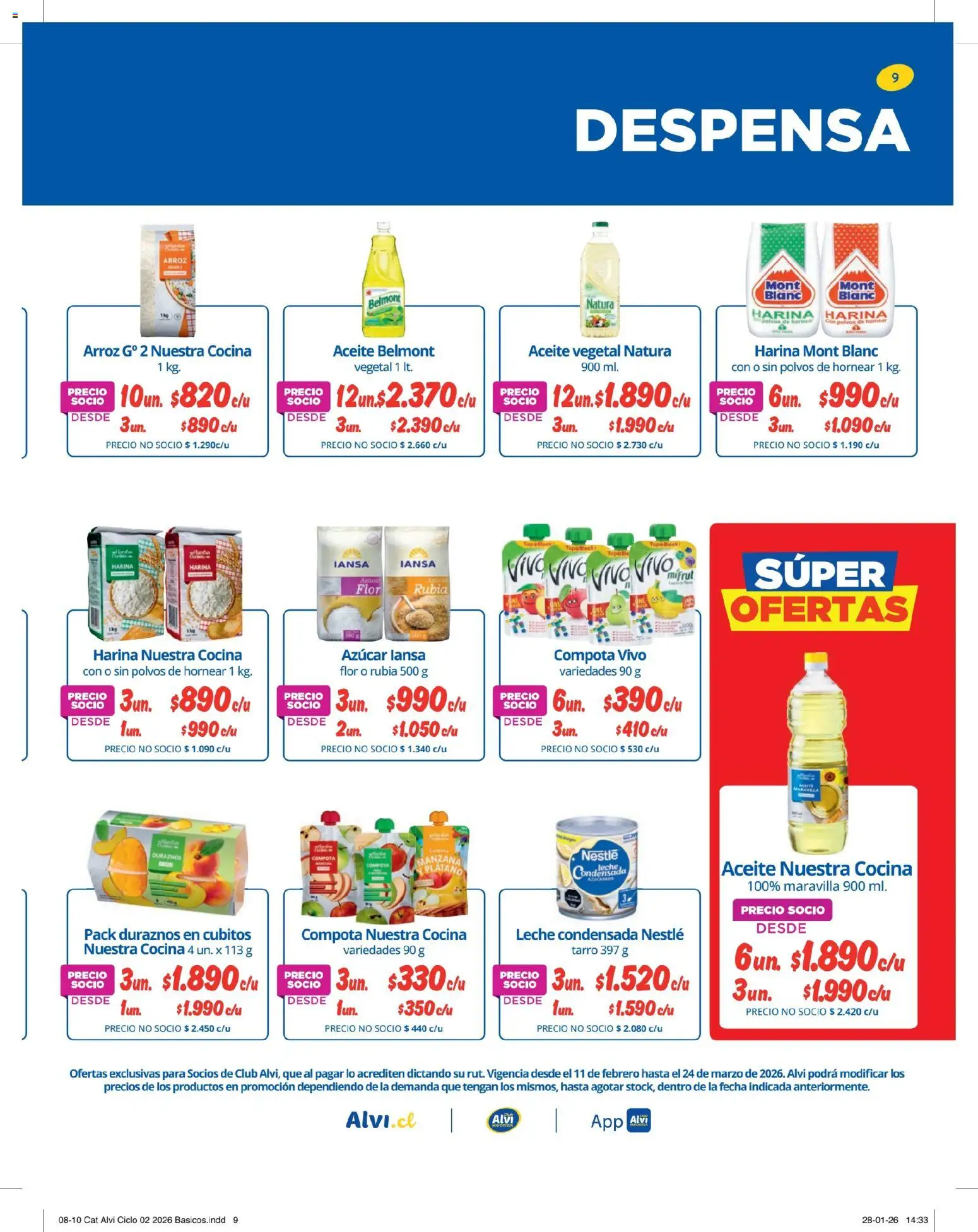 Alvi catálogo │ válido desde el 11.02.2026 | Página: 9 | Productos: Manzana, Cocina, Leche, Plátano