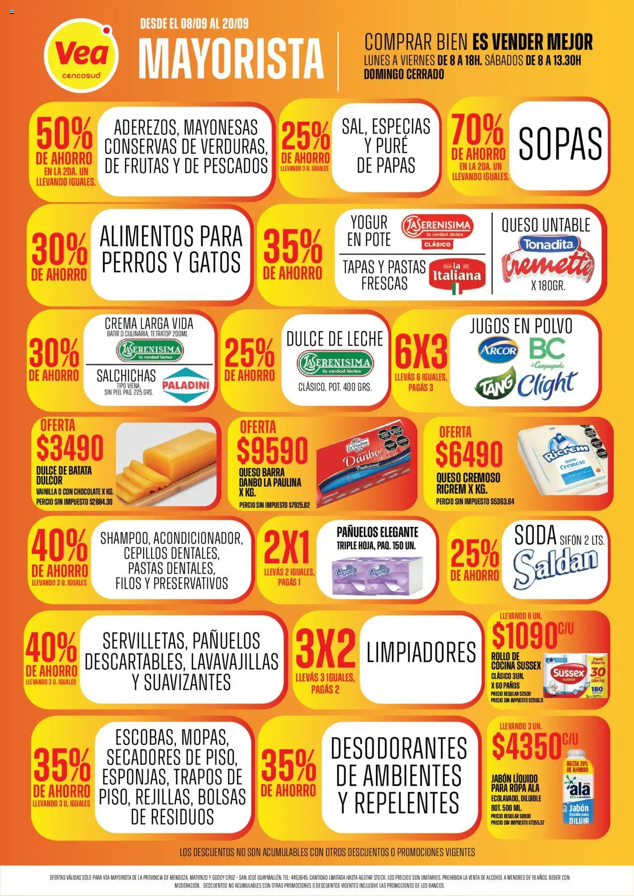 Vea ofertas - Mendoza │ válido desde el 08.09.2025 | Página: 2 | Productos: Polvo, Jabón líquido, Dulce de leche, Crema