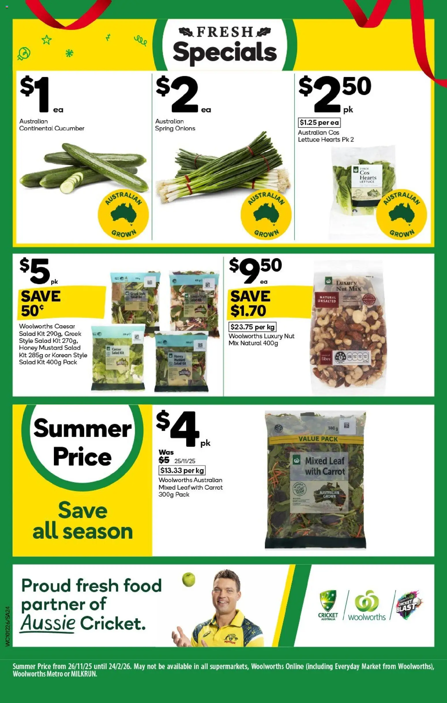 Woolworths catalogue - valid from 10.12.2025 | Page: 24 | Products: Honey, Lettuce, Salad, Onions