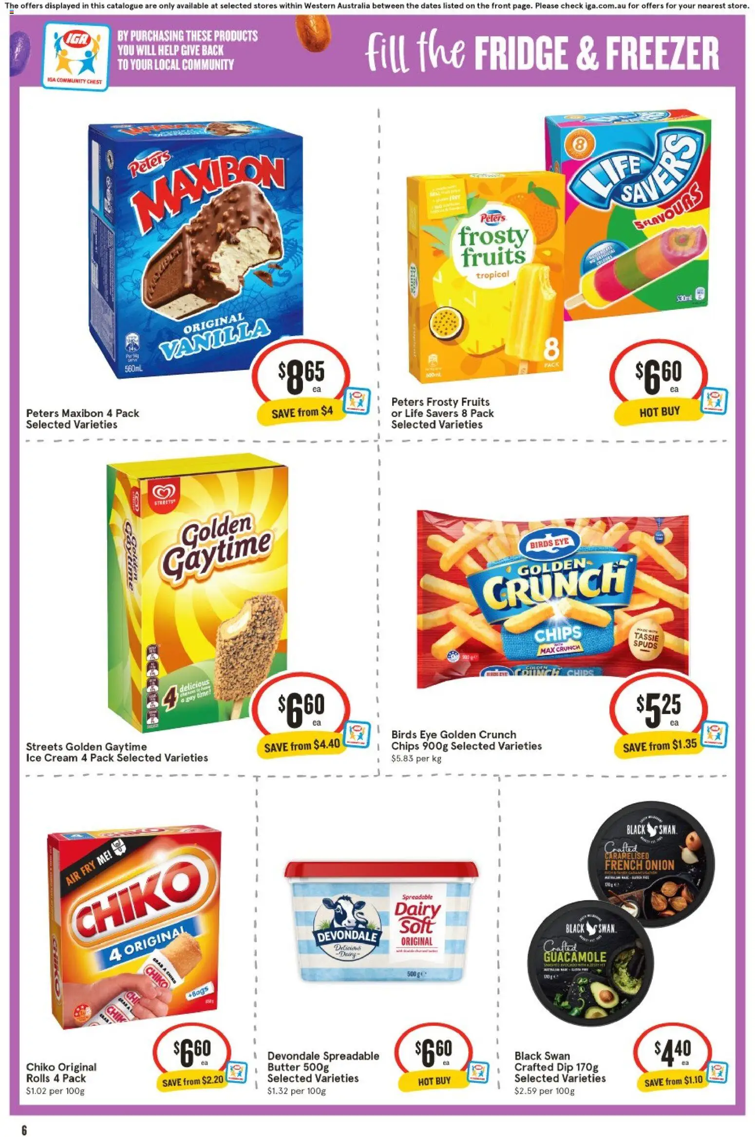 IGA catalogue - valid from 18.03.2026 | Page: 6 | Products: Milk, Chicken, Sour cream, Chips