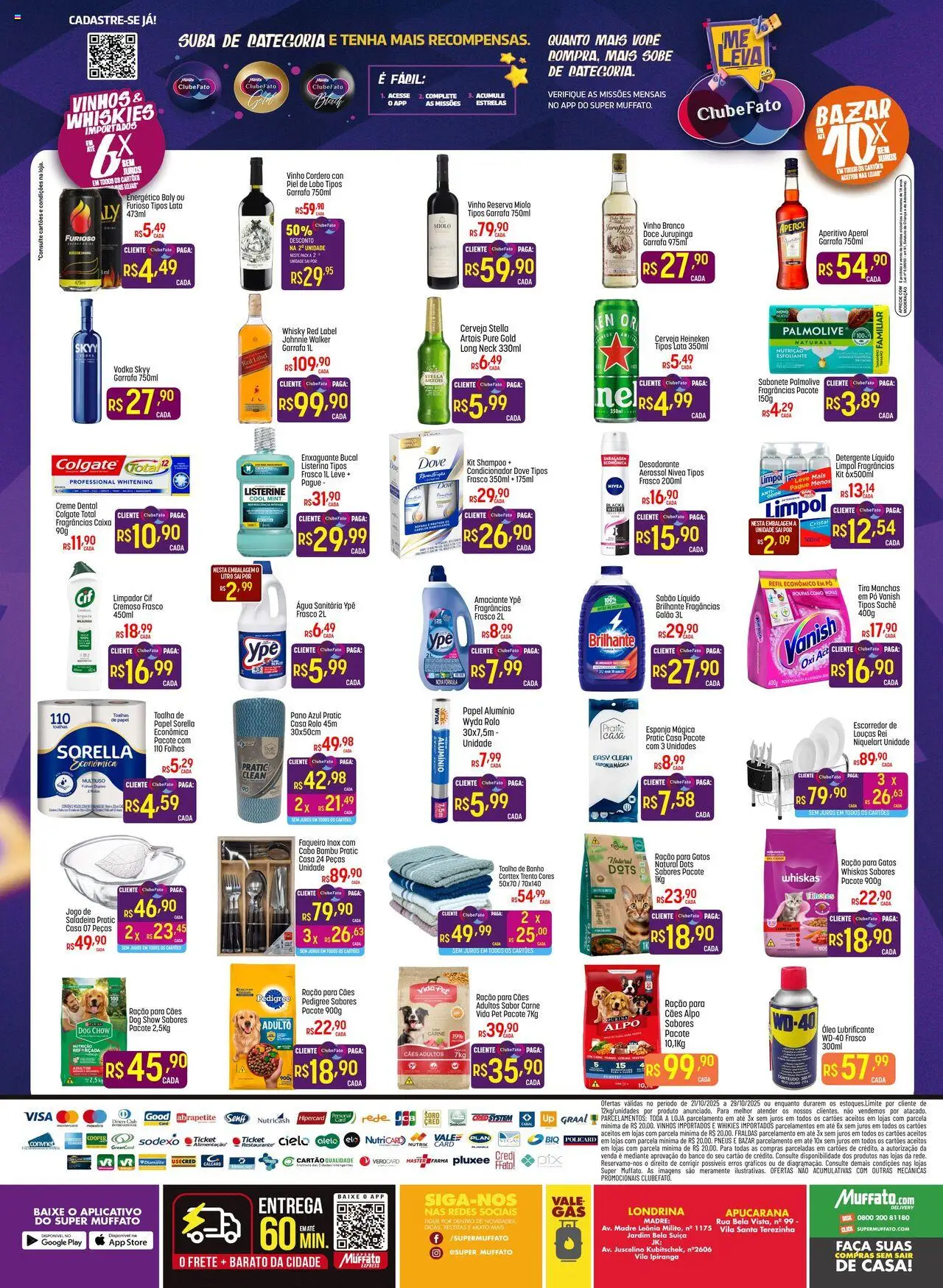 Super Muffato Folheto - válido de 21.10.2025 | Página: 4 | Produtos: Shampoo, Faca, Vinho, Fraldas