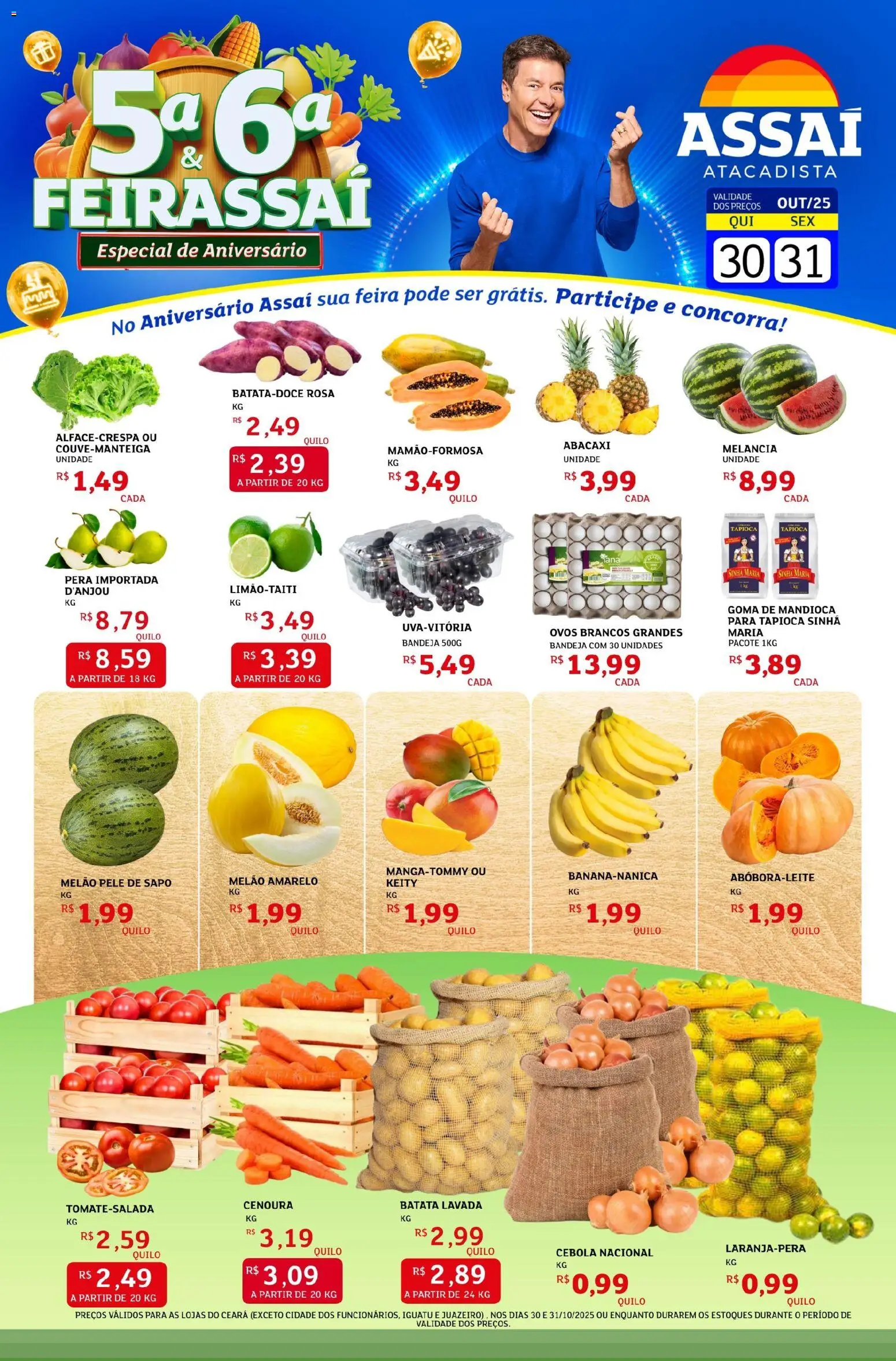Assaí Atacadista Folheto - válido de 30.10.2025 | Página: 1 | Produtos: Pera, Tapioca, Cenoura, Bandeja