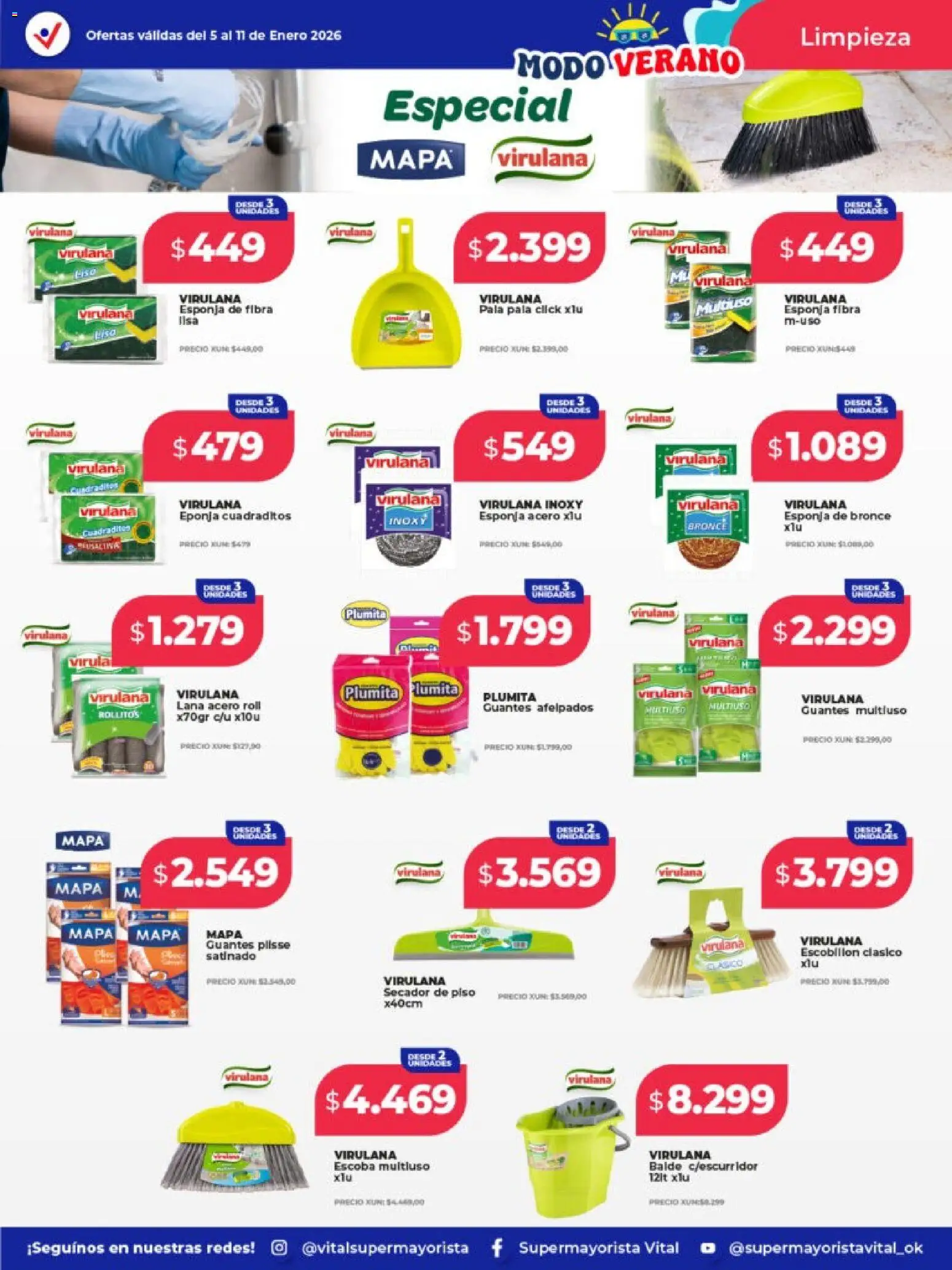 Vital - Ofertas - Bahía Blanca │ válido desde el 05.01.2026 | Página: 9 | Productos: Esponja, Pala, Escoba, Guantes