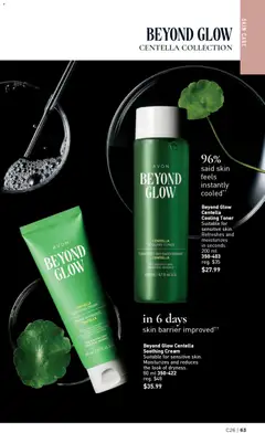 Preview of Beyond Glow Centella Cooling Toner, Suitable for sensitive skin. Refreshes and moisturizes in seconds. 200 ml from shop Avon valid from 18.12.2025 | Page: 63 | Products: Cream, Toner