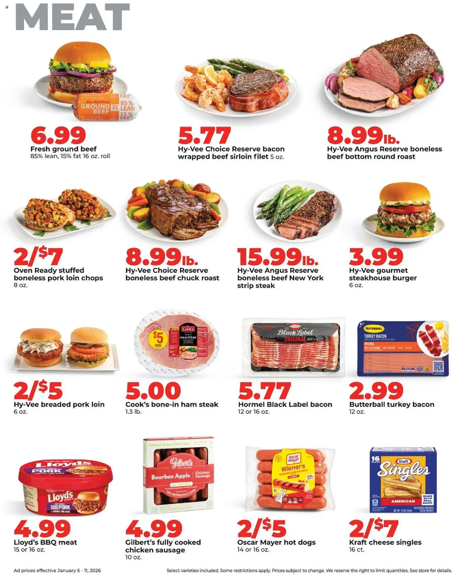 HyVee Weekly Ad - valid from 05.01.2026 | Page: 10 | Products: Pork, Beef, Sauce, Oven