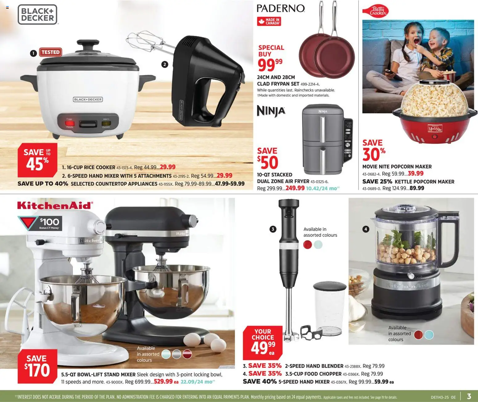 Canadian Tire flyer valid from 16.10.2025 | Page: 3 | Products: Kettle, Mixer, Fryer, Cooker