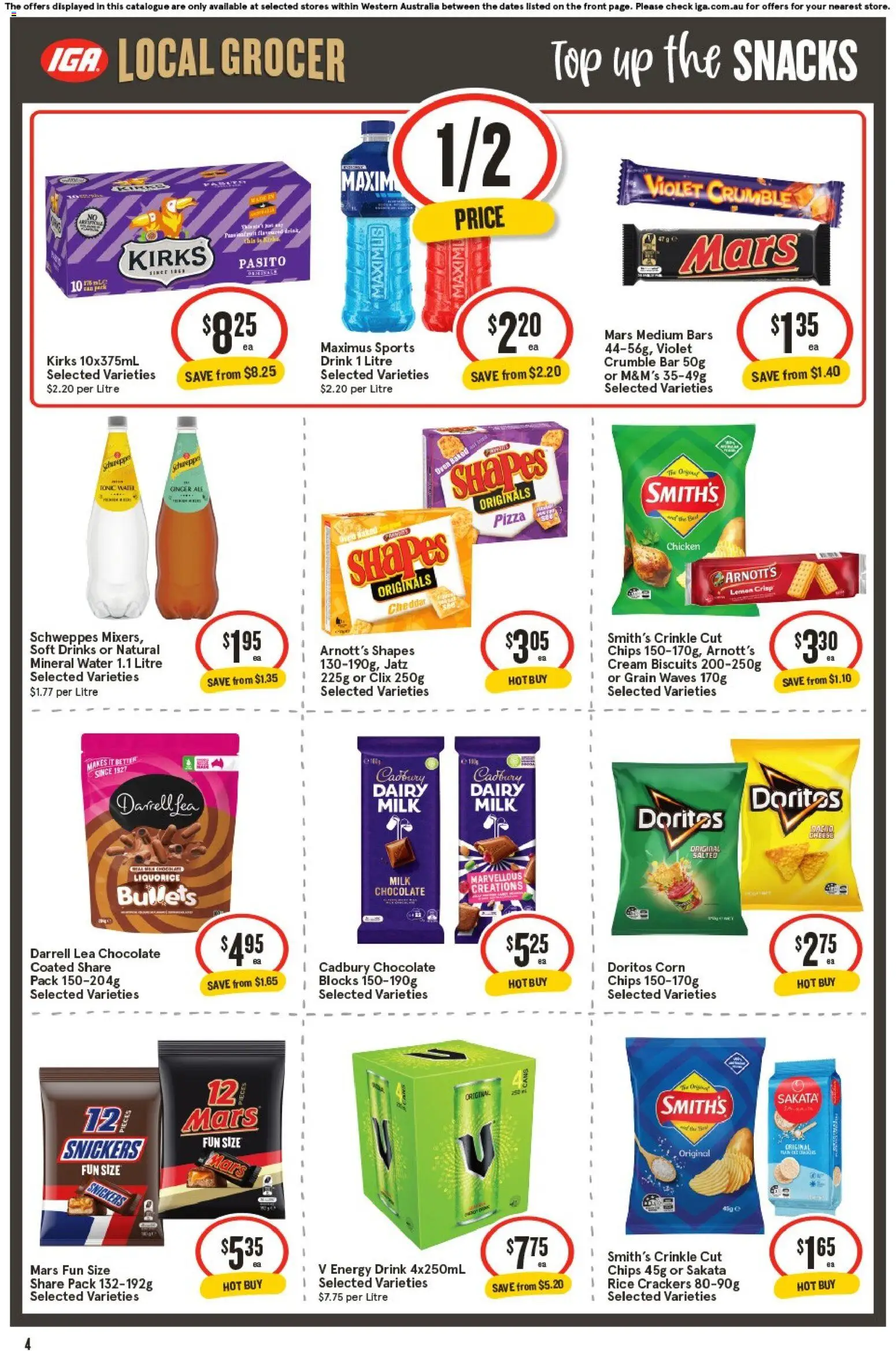 IGA catalogue - valid from 24.12.2025 | Page: 4 | Products: Crackers, Dairy, Chips, Cream