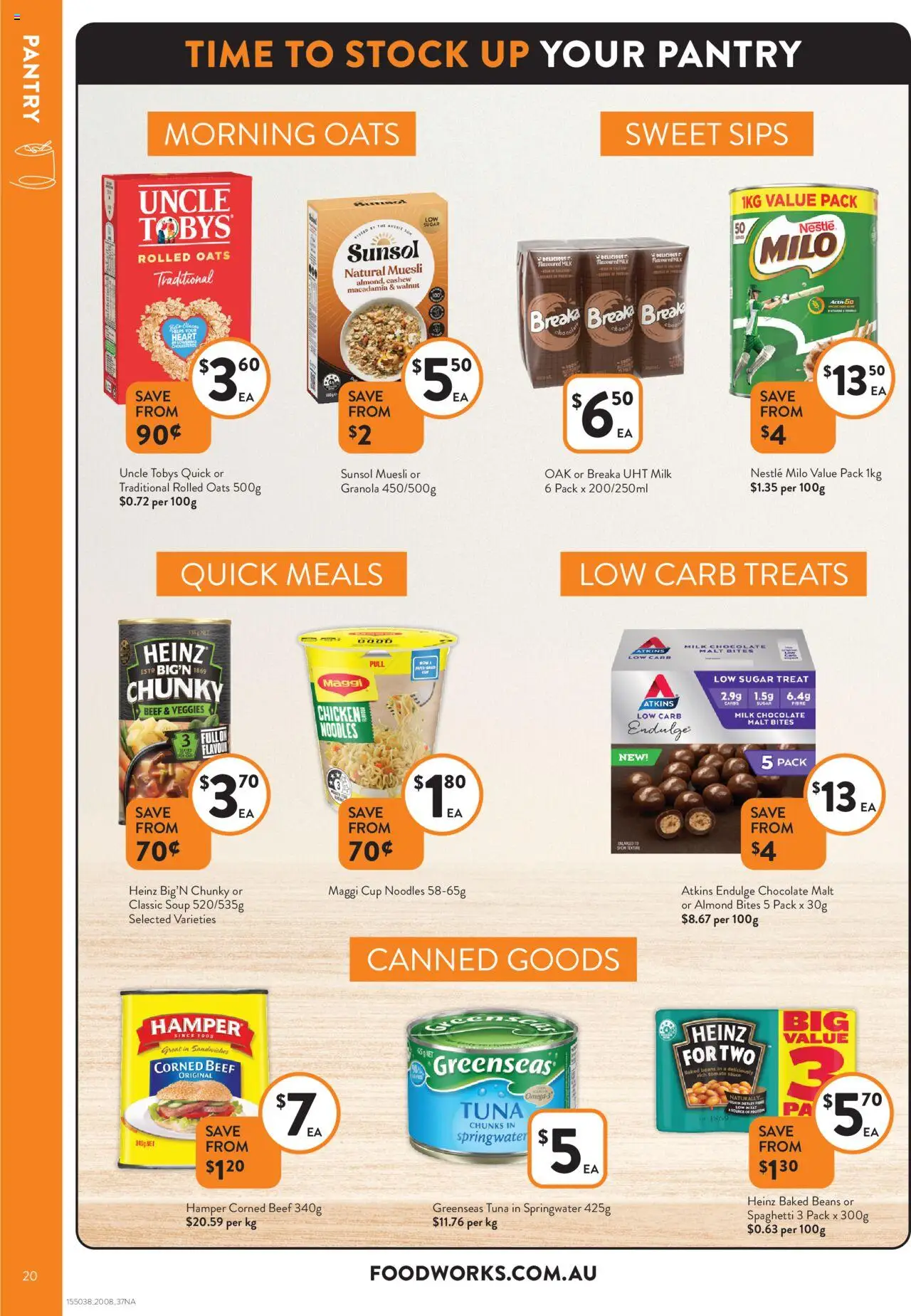 Foodworks catalogue - valid from 20.08.2025 | Page: 20 | Products: Chocolate, Beef, Oats, Sugar