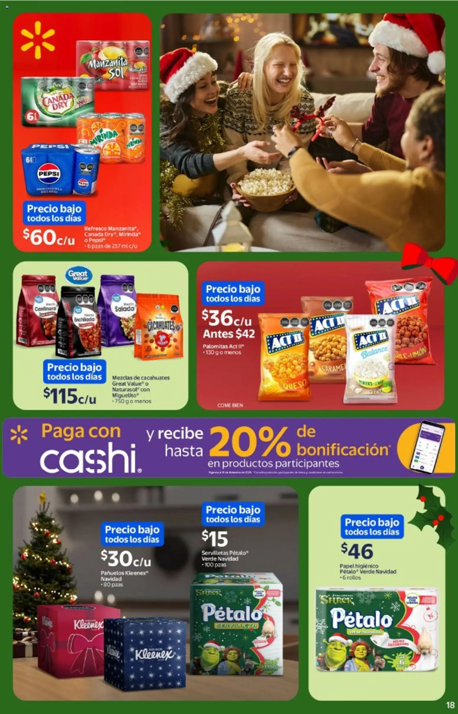 Nuevas ofertas de Walmart válidas en toda la República Mexicana desde el 03.12.2025. ¡Encuentra las mejores ofertas en Walmart catálogo La cena más esperada a precios bajos! | Página: 18 | Productos: Refresco, Limón, Papel higiénico, Servilletas